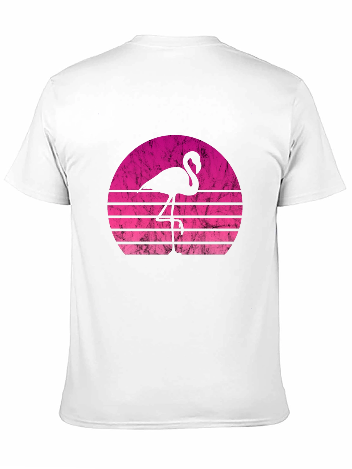 Retro Flamingo Sunset Black T-Shirt