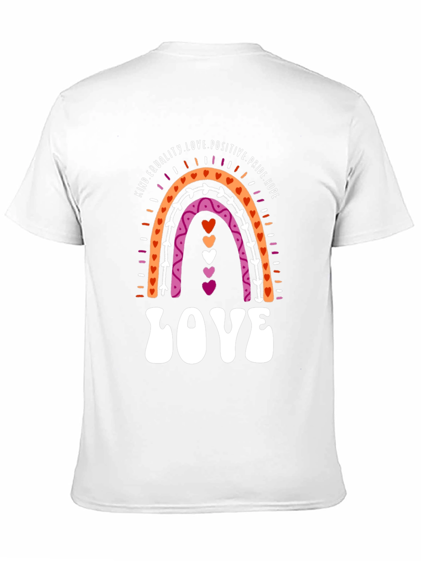Lesbian Pride Rainbow LOVE Graphic Tee