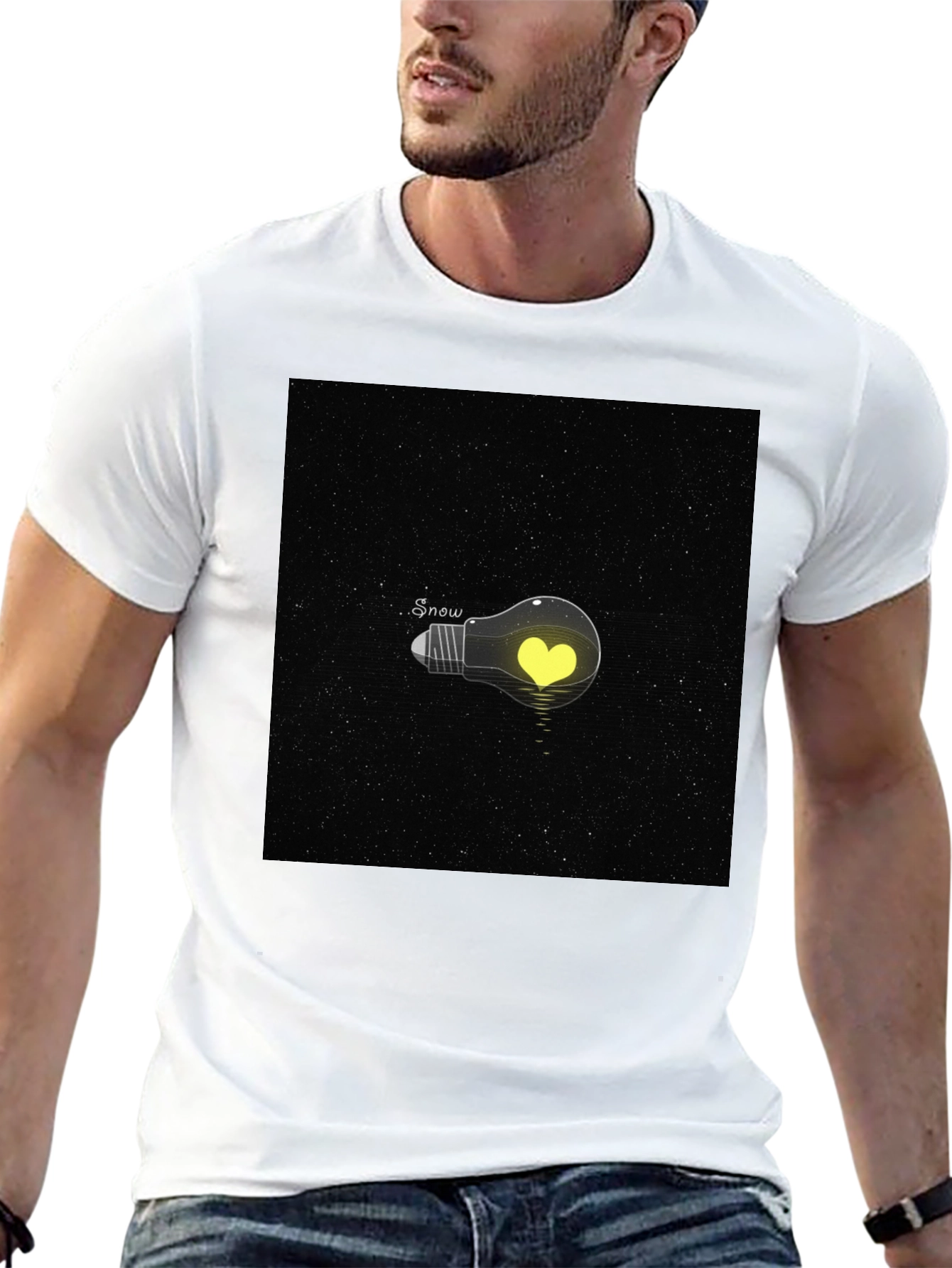 Heart Bulb Tee - Mens Black Graphic T-Shirt