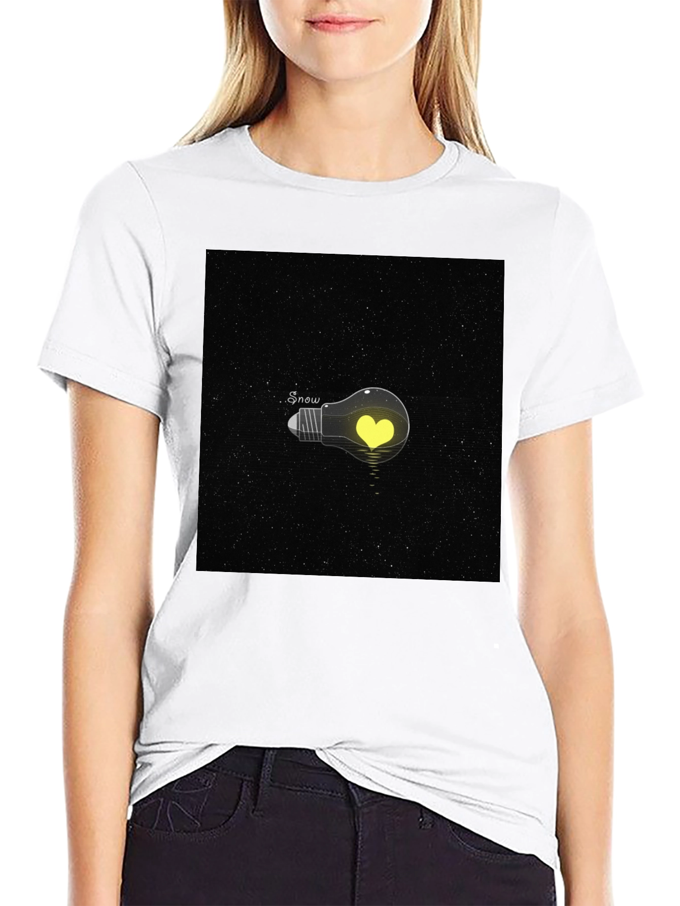 Heart Bulb Tee - Mens Black Graphic T-Shirt