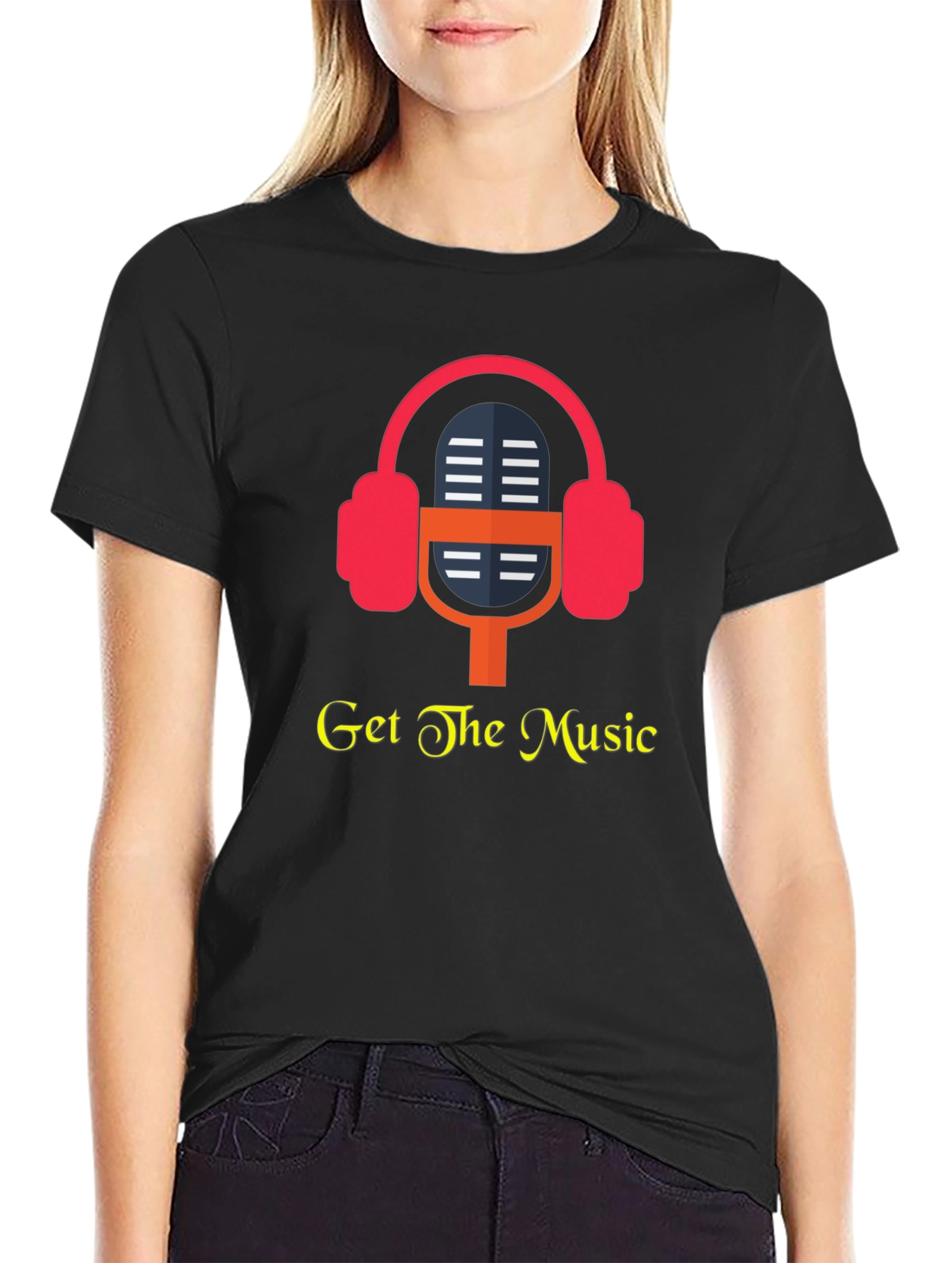 Get the Music T-Shirt - Headphones Microphone Design