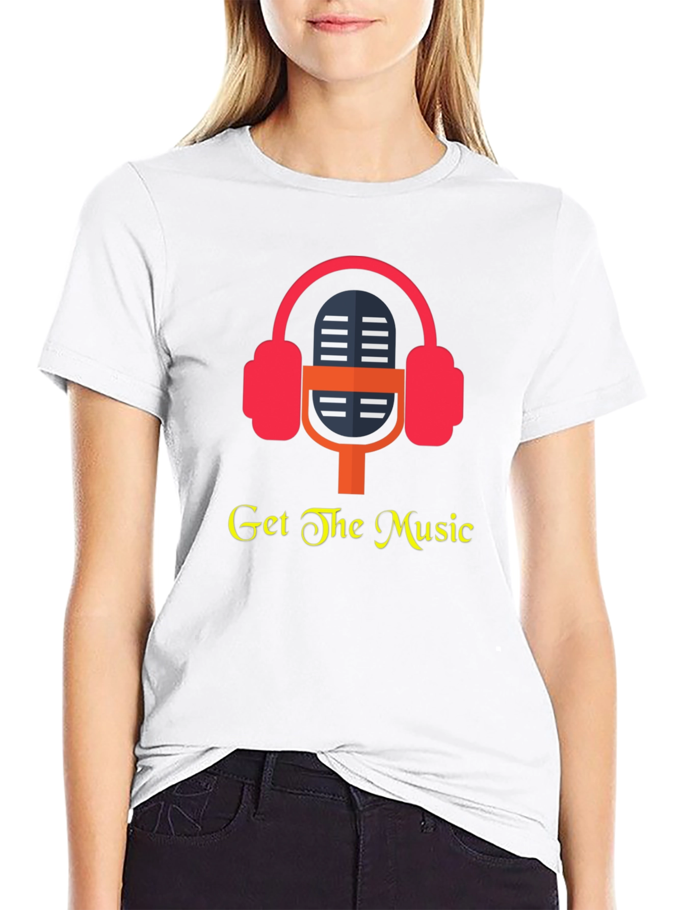 Get the Music T-Shirt - Headphones Microphone Design