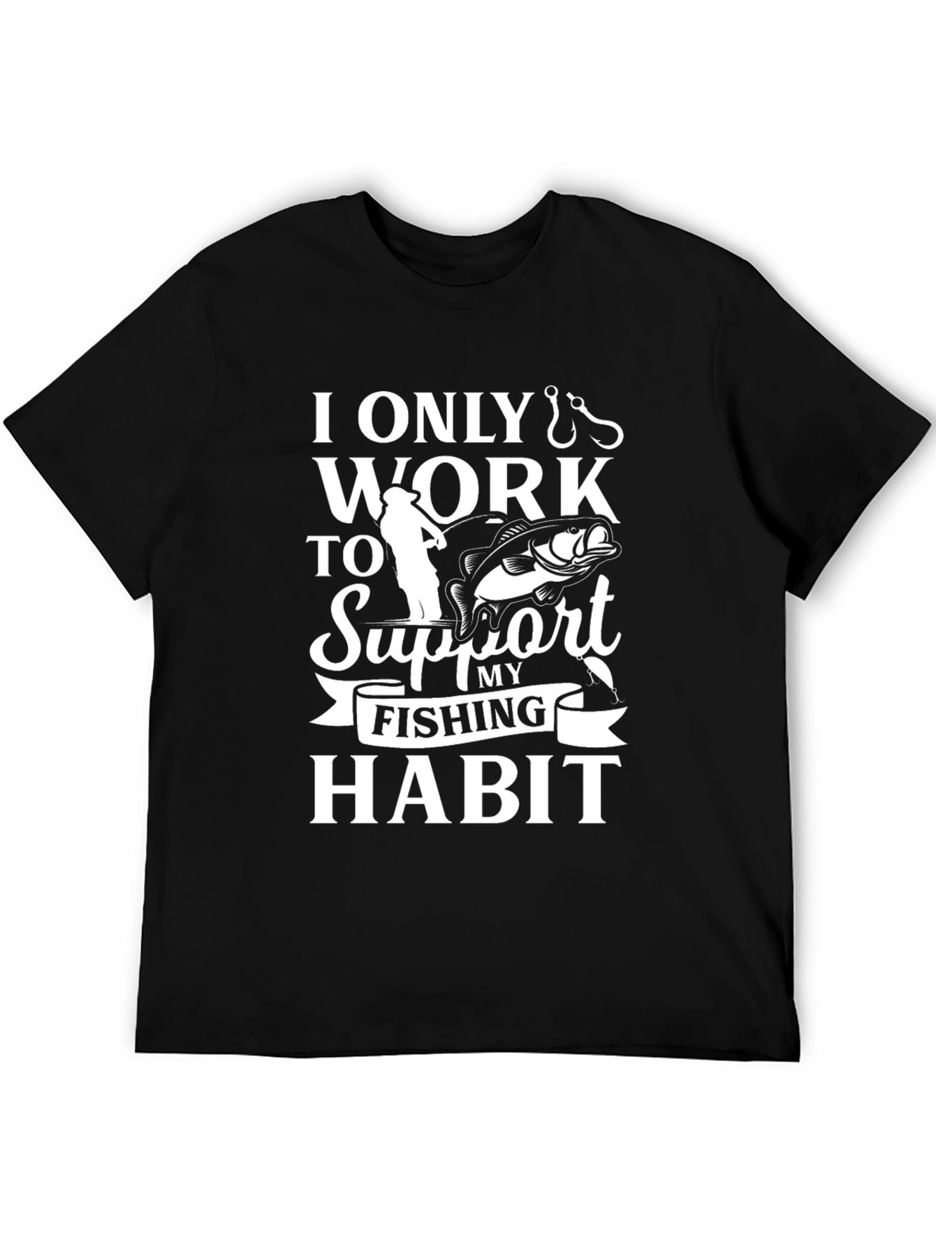 Fishing Habit Graphic Tee - Mens Black T-Shirt