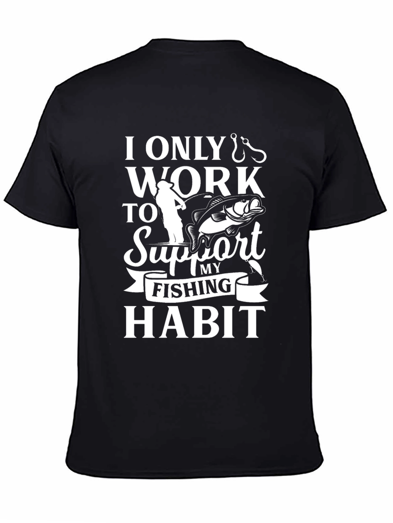 Fishing Habit Graphic Tee - Mens Black T-Shirt