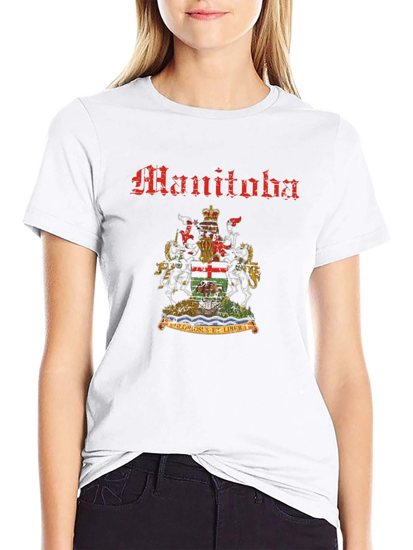 Manitoba Coat of Arms Black T-Shirt