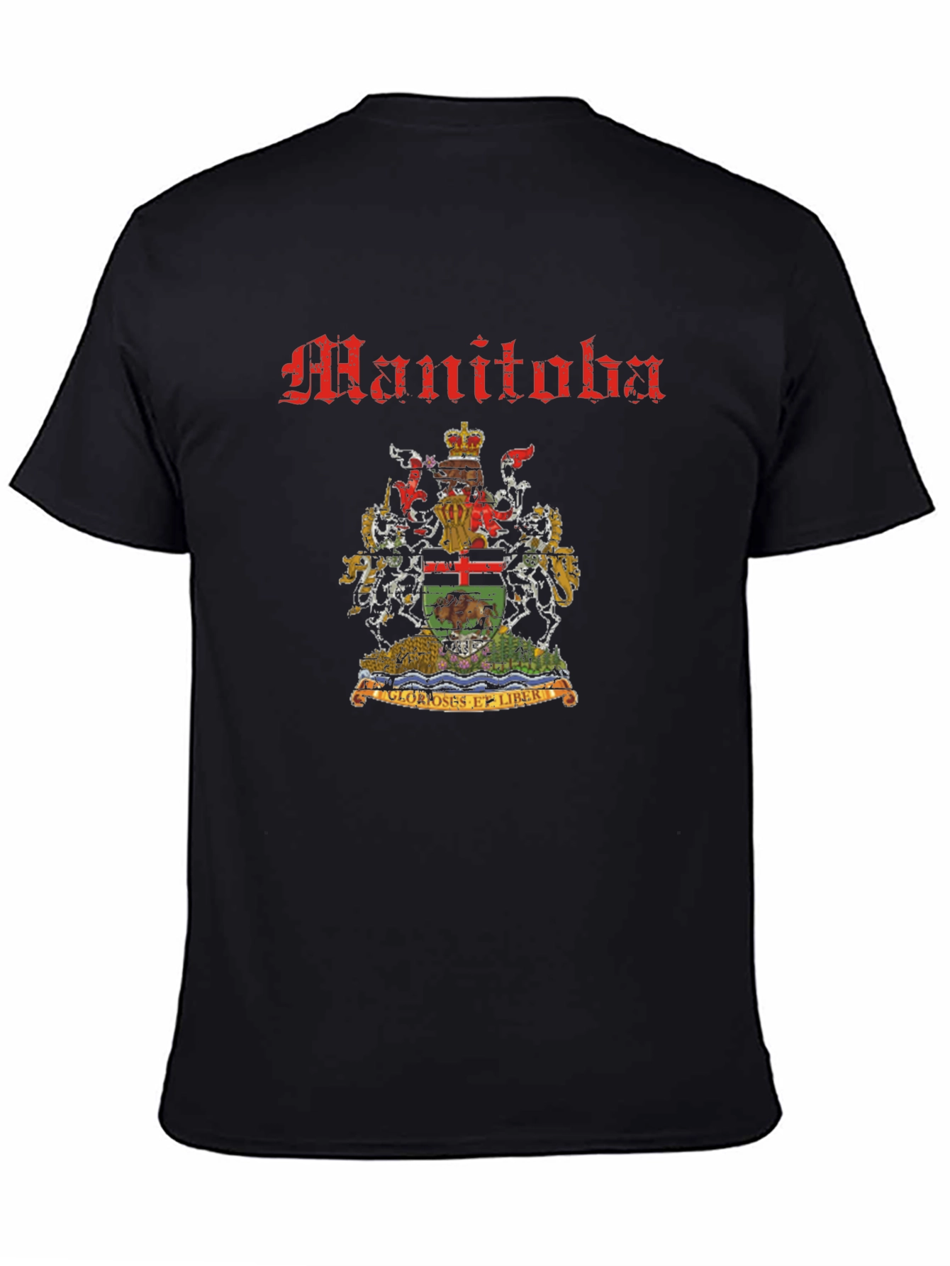 Manitoba Coat of Arms Black T-Shirt