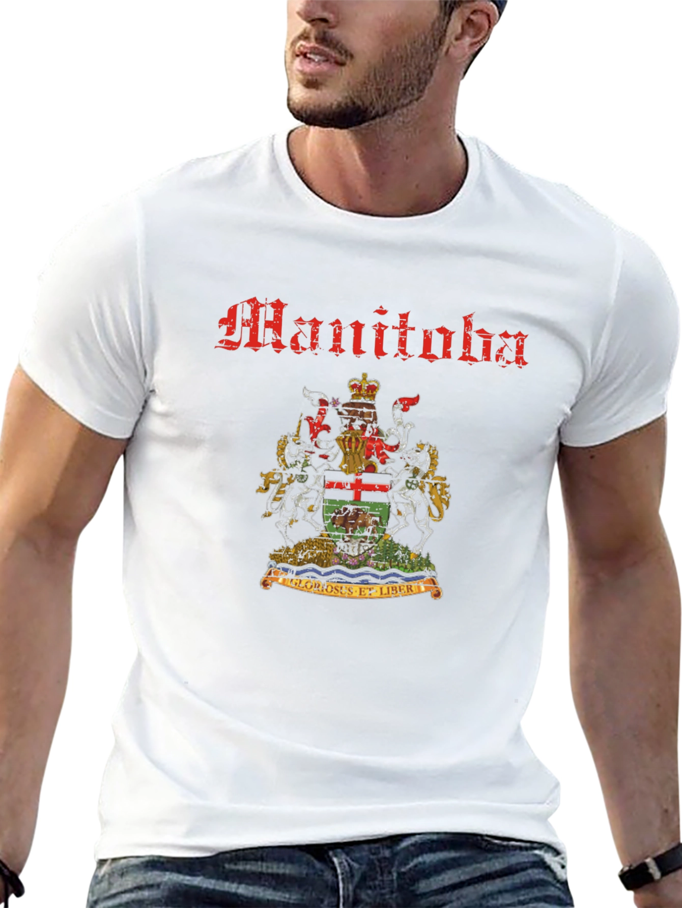 Manitoba Coat of Arms Black T-Shirt