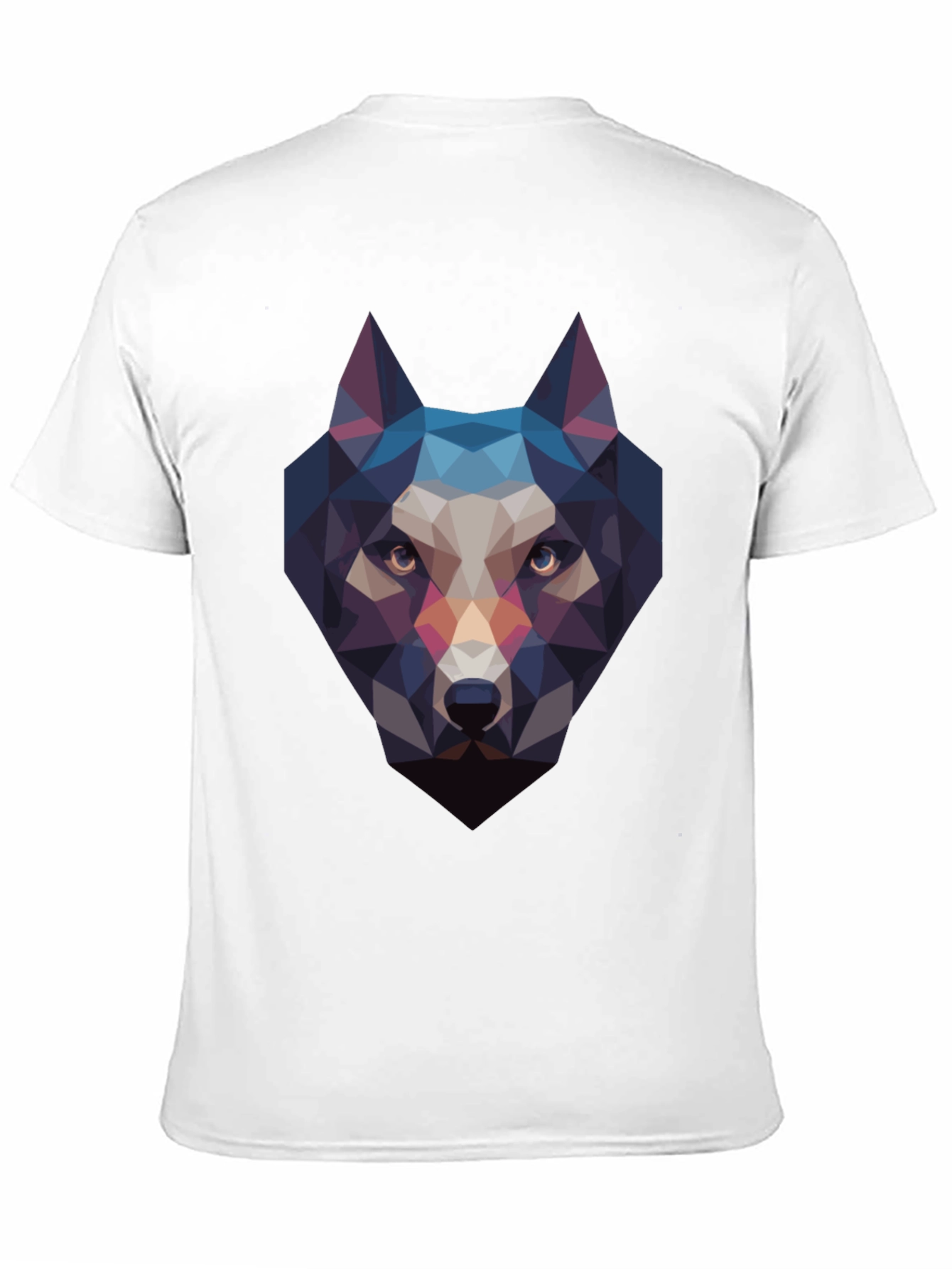 Geometric Wolf Head Black T-Shirt