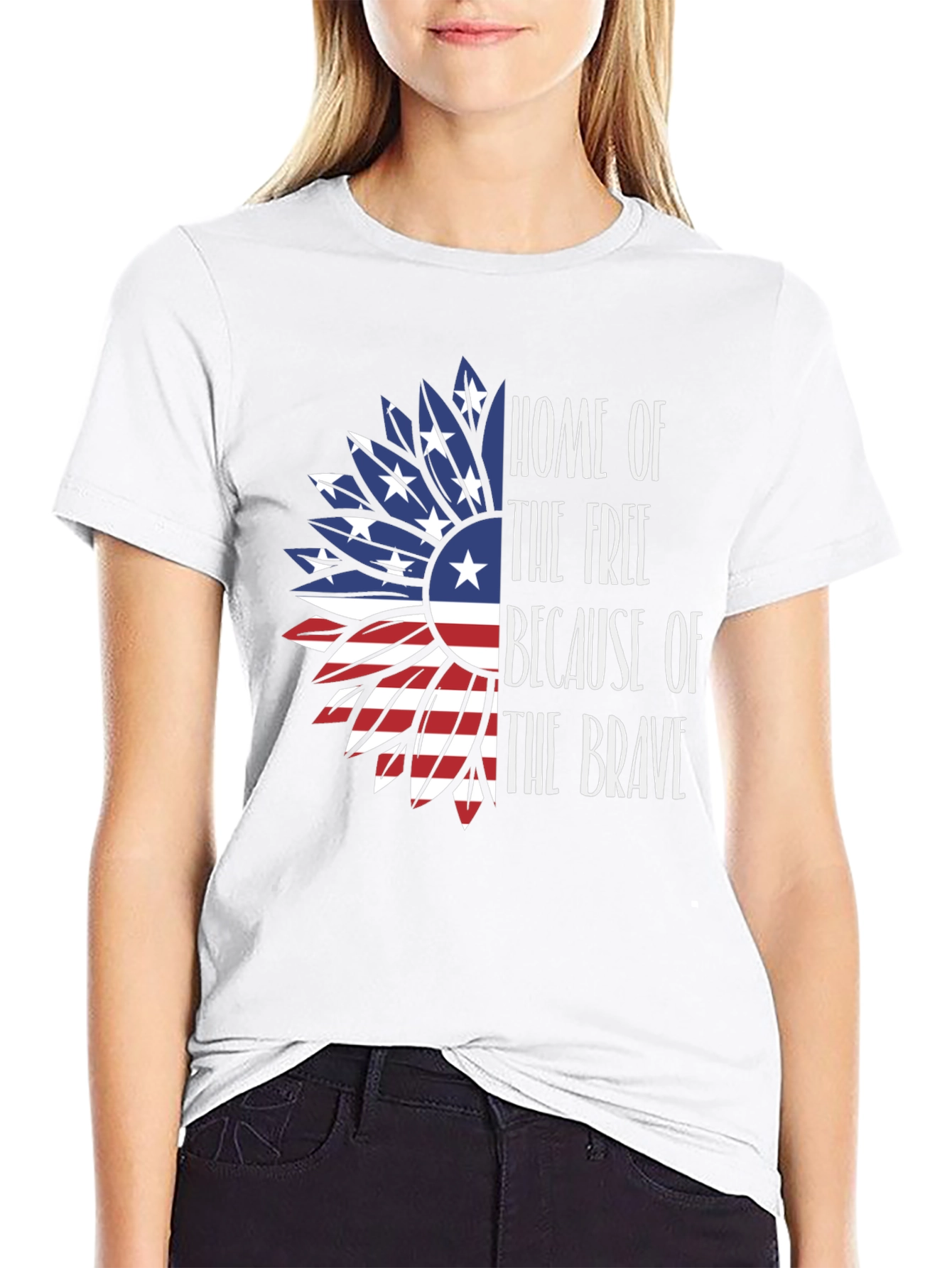 Patriotic Sunflower Graphic T-Shirt