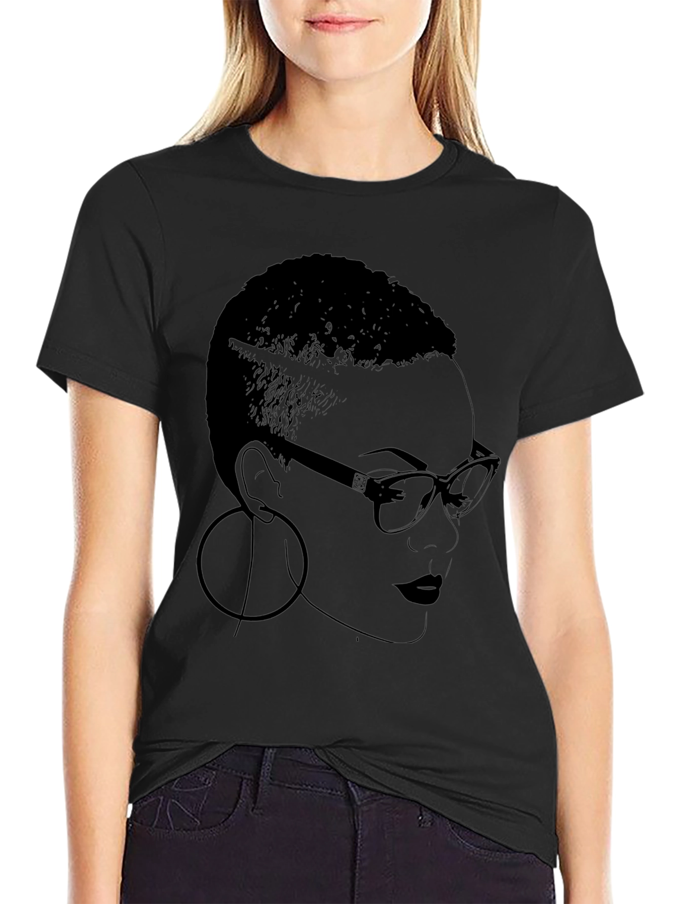Bold Graphic Tee - Woman with Glasses