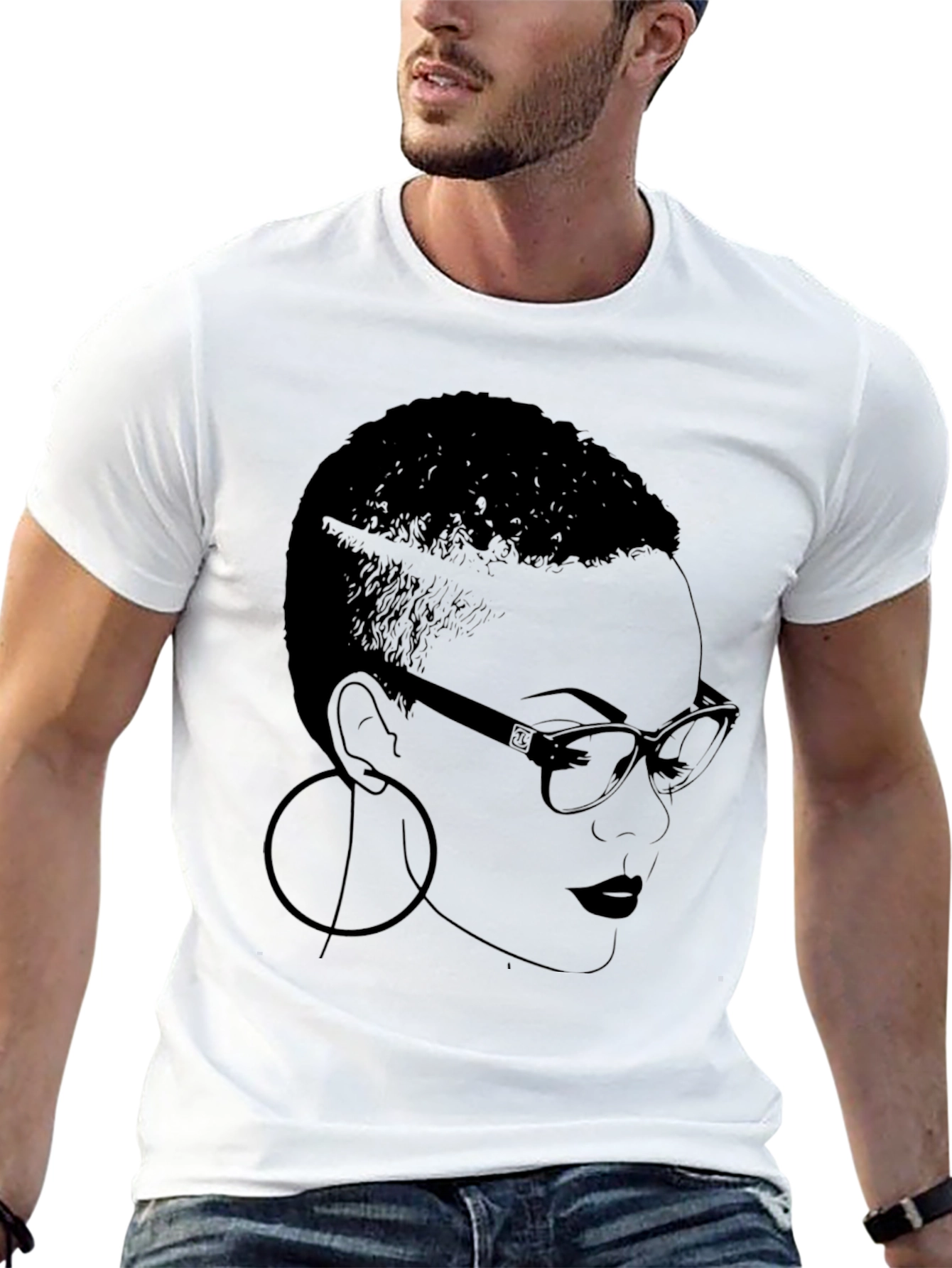 Bold Graphic Tee - Woman with Glasses