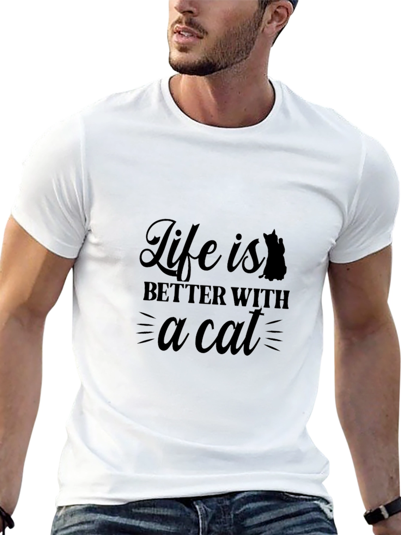 Life is Better With a Cat Black T-Shirt