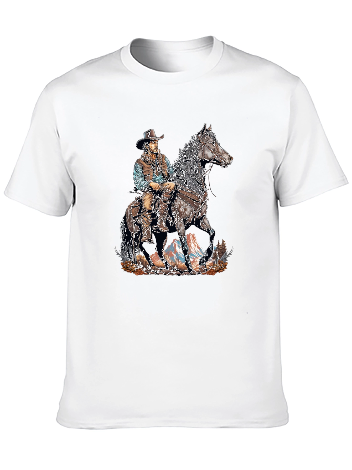 Cowboy on Horseback Graphic T-Shirt