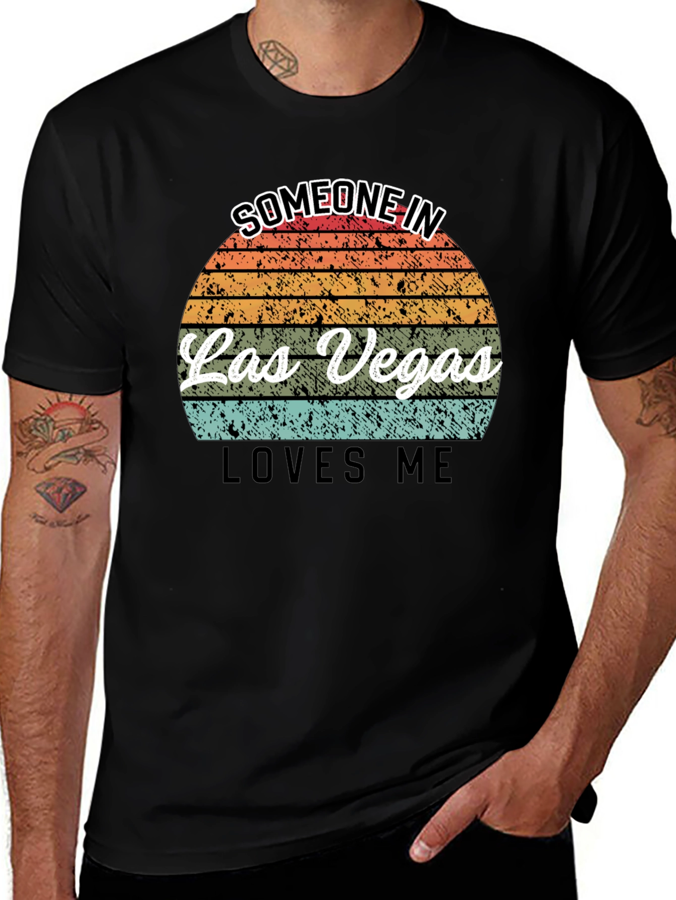 Las Vegas Lover T-Shirt - Retro Sunset Design