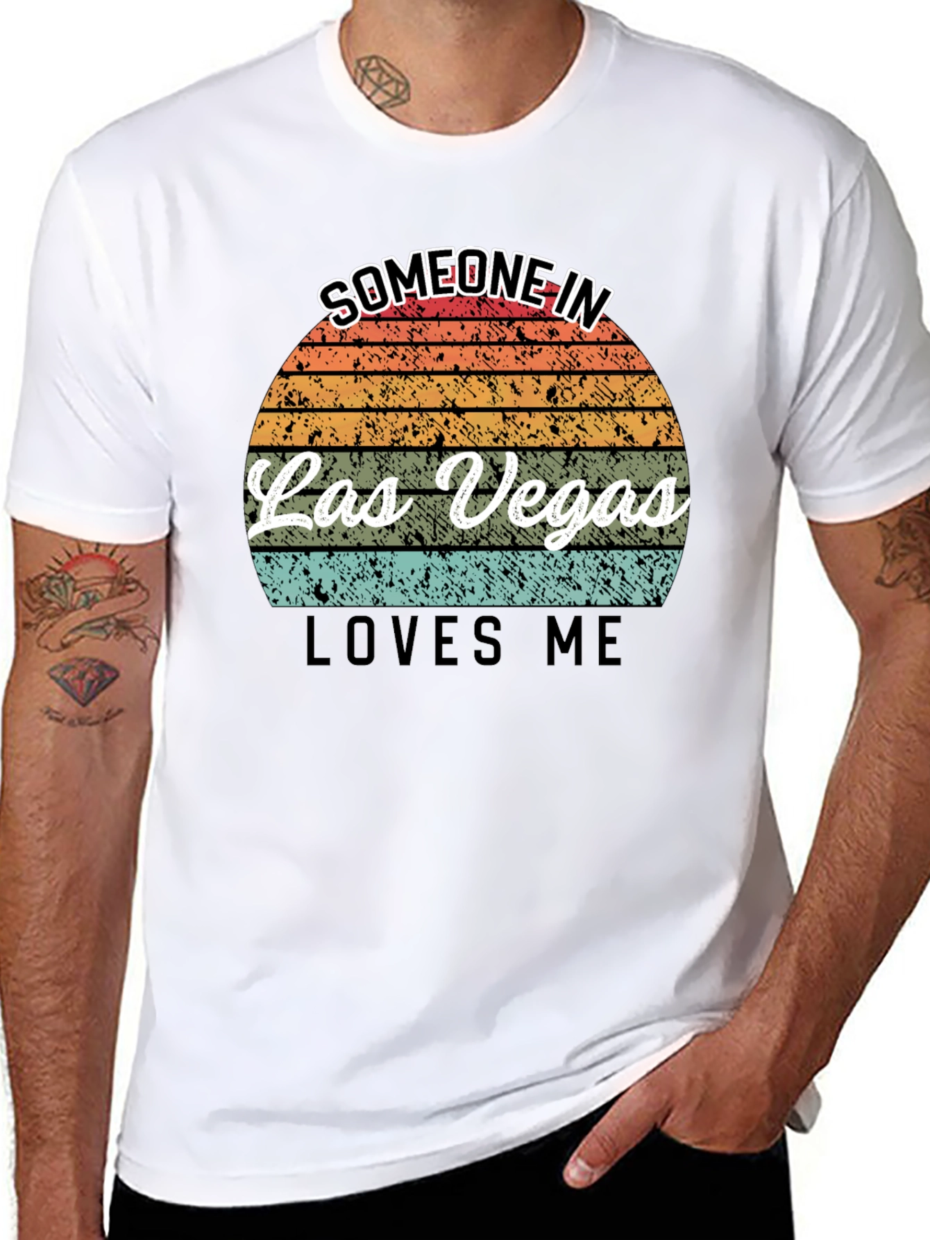 Las Vegas Lover T-Shirt - Retro Sunset Design