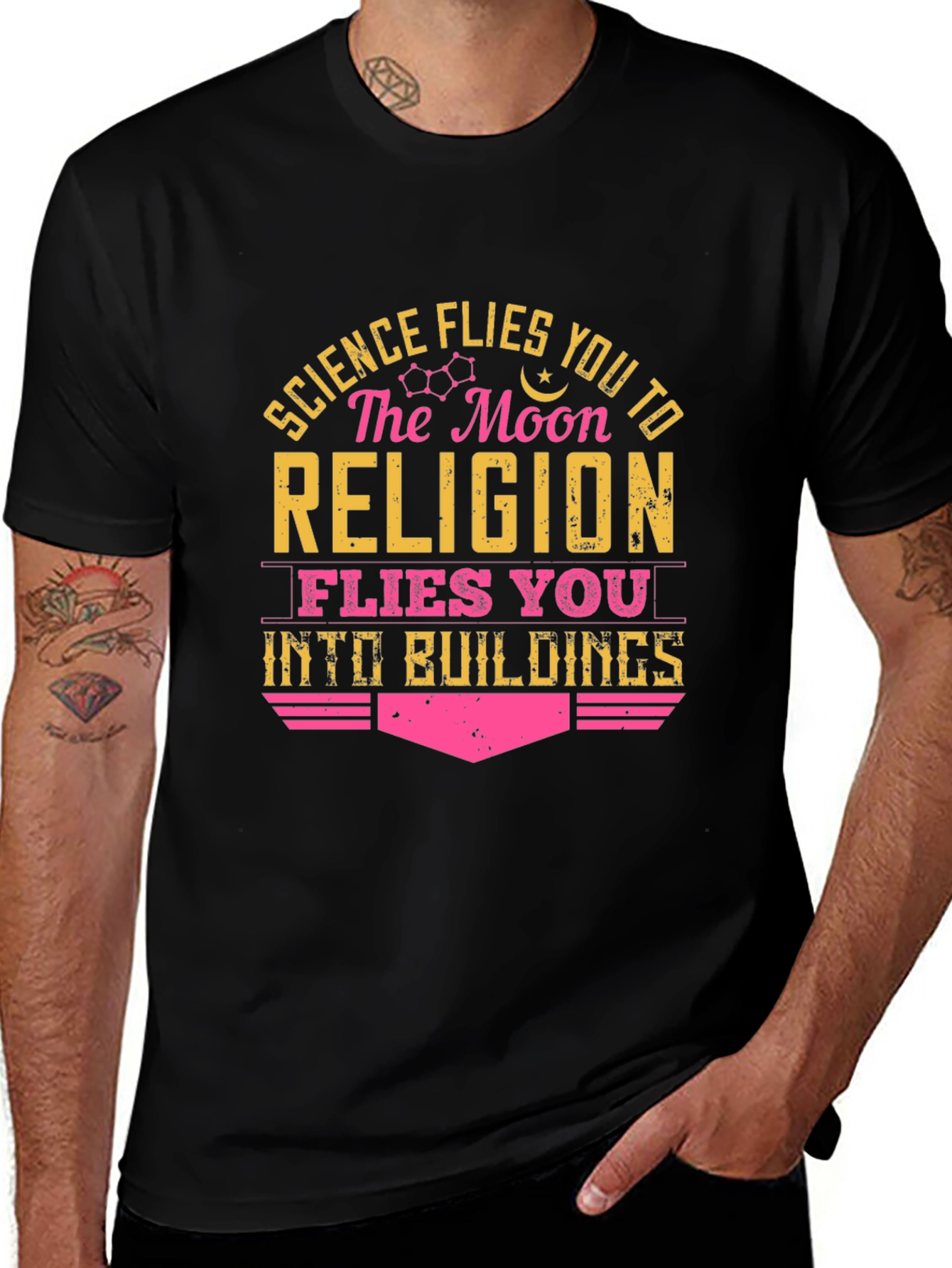 Science vs Religion Graphic Tee