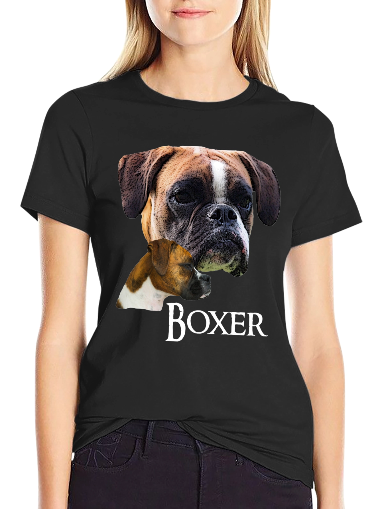 Boxer Dog Graphic T-Shirt - Unisex Black Tee