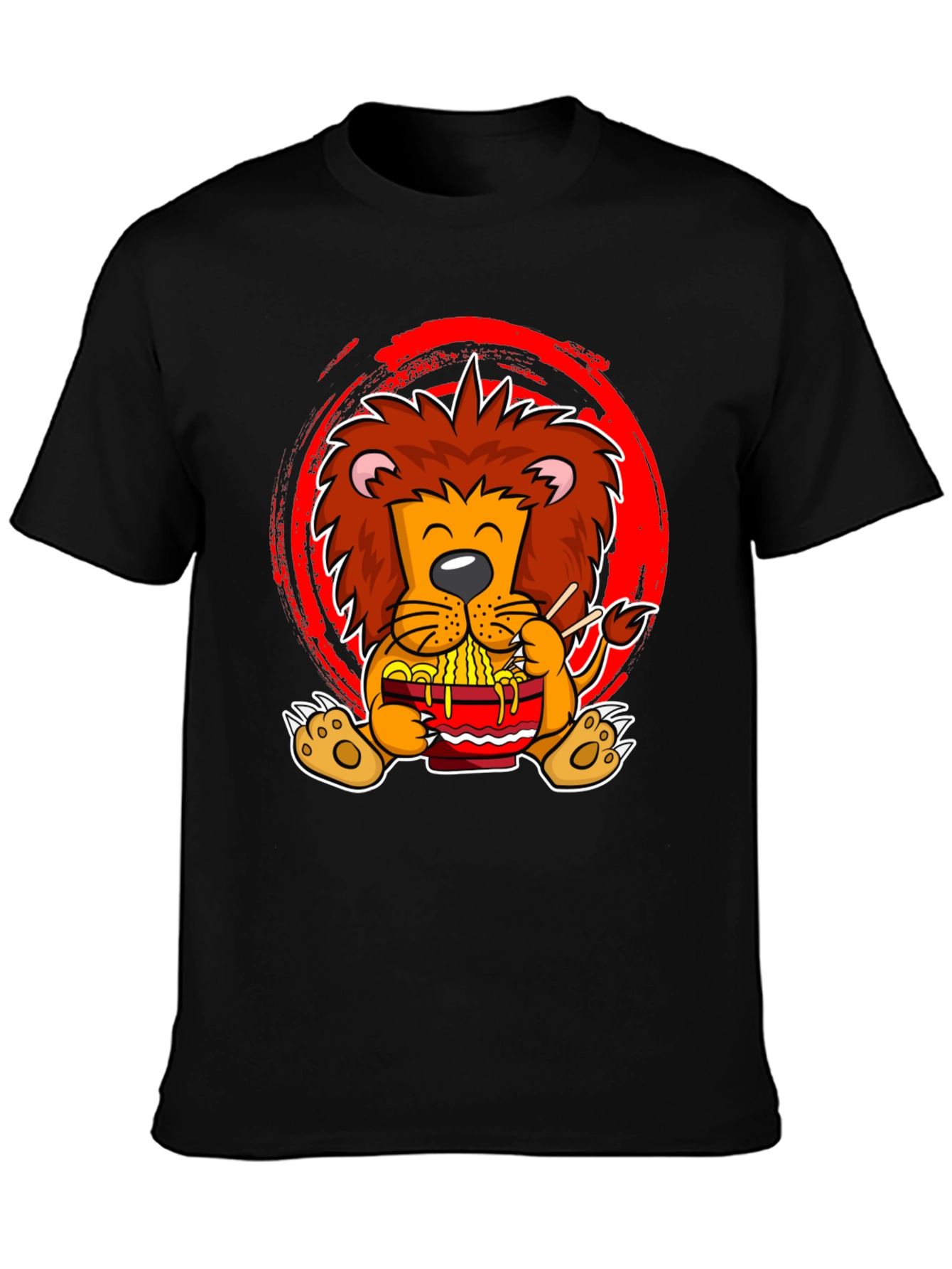 Lion Ramen T-Shirt - Cute Cartoon Graphic Tee