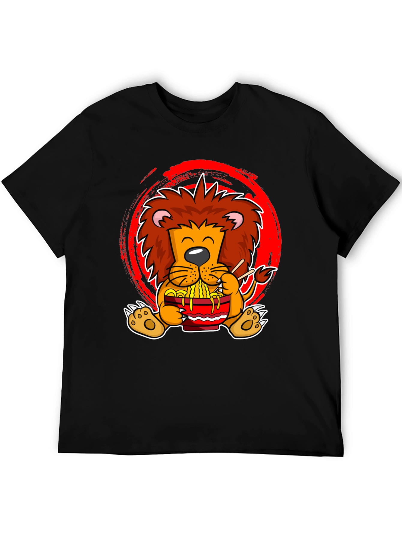 Lion Ramen T-Shirt - Cute Cartoon Graphic Tee
