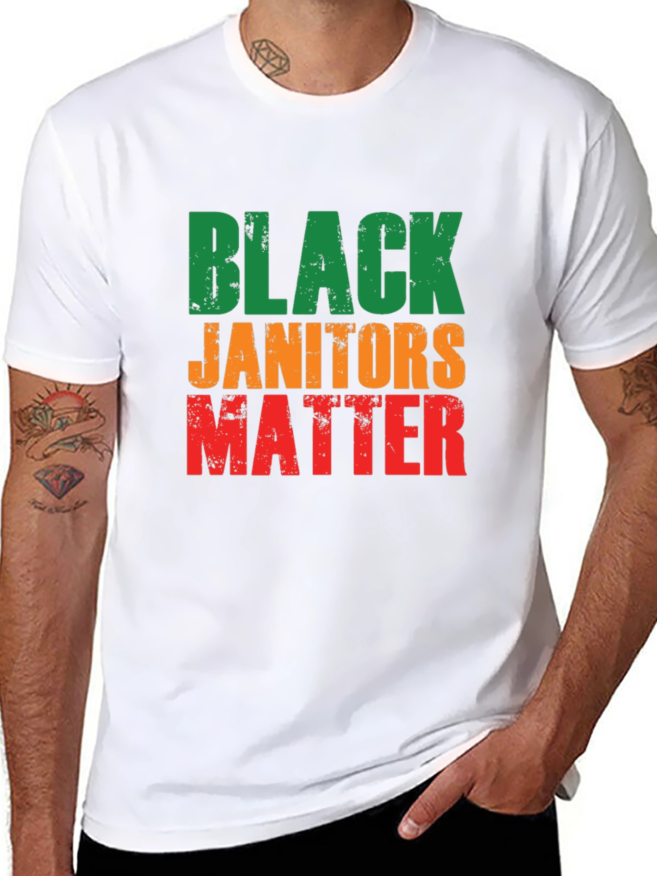 Black Janitors Matter Graphic T-Shirt