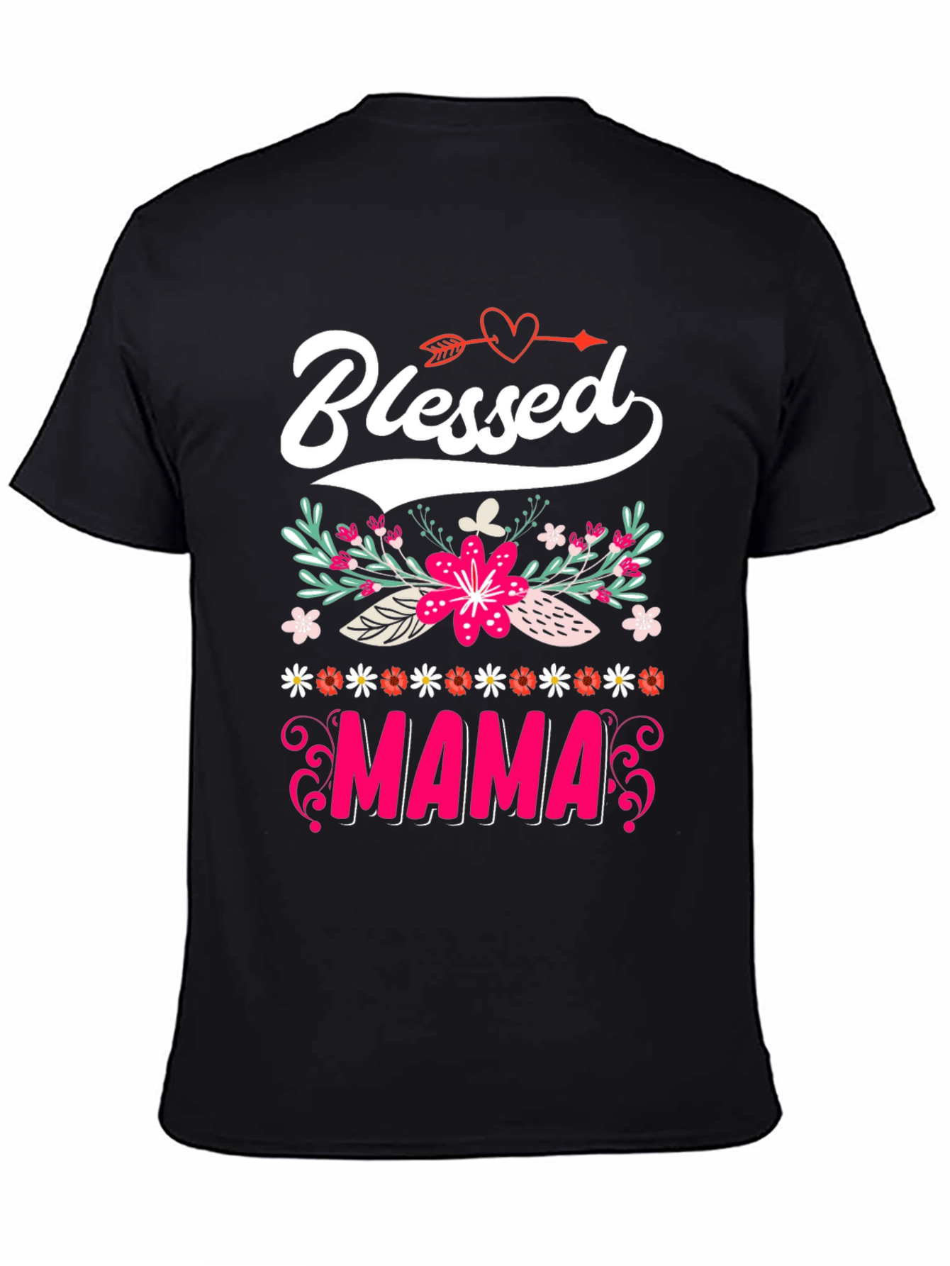 Blessed Mama Floral Graphic T-Shirt