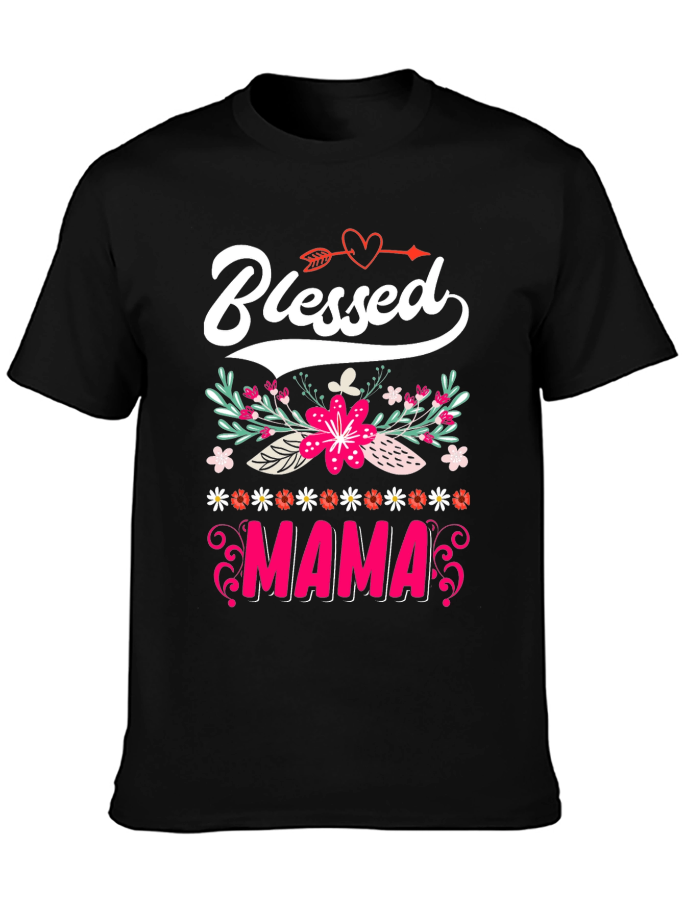 Blessed Mama Floral Graphic T-Shirt