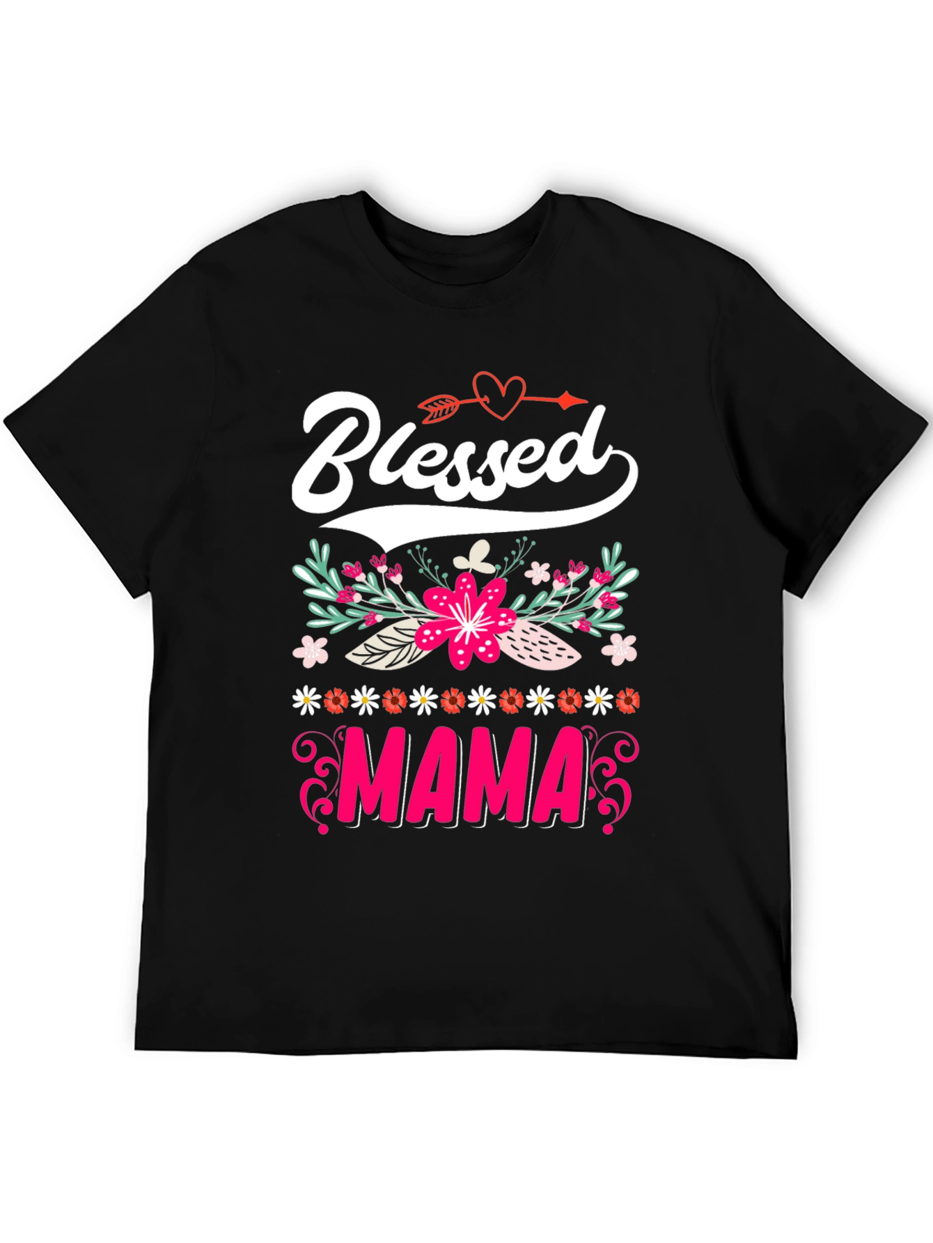 Blessed Mama Floral Graphic T-Shirt