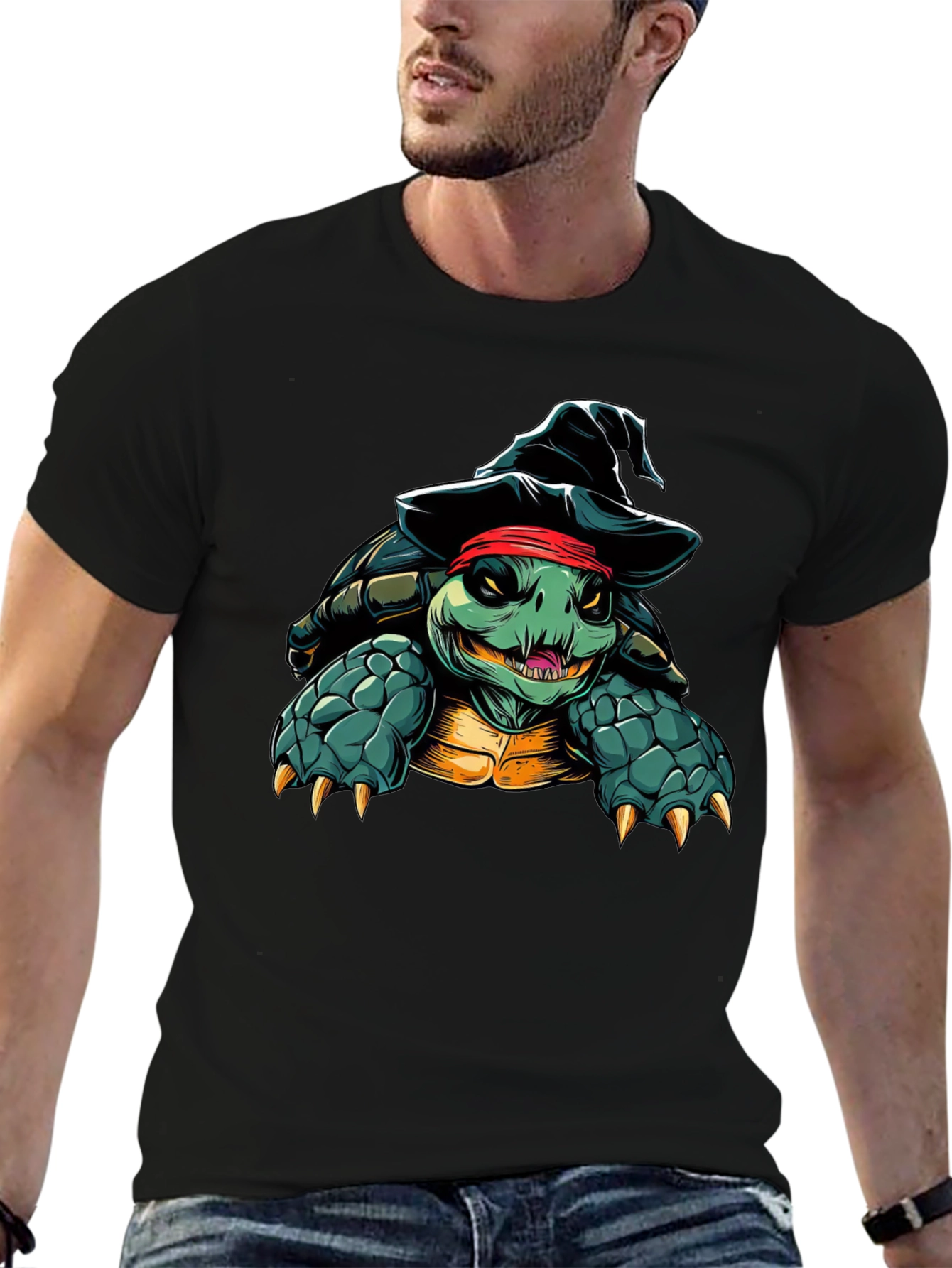 Pirate Turtle Black T-Shirt