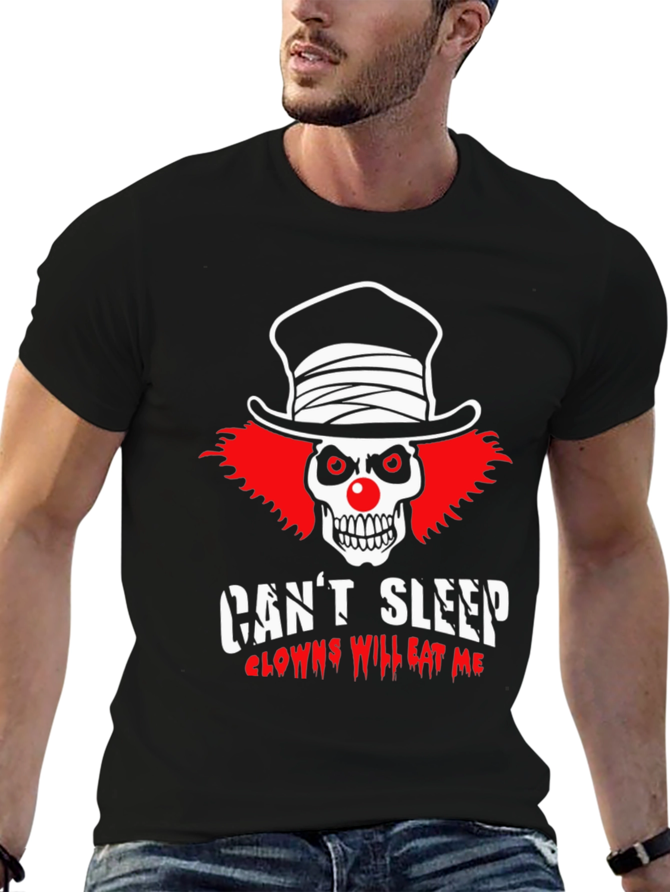 Clown Skull Graphic T-Shirt - Cant Sleep