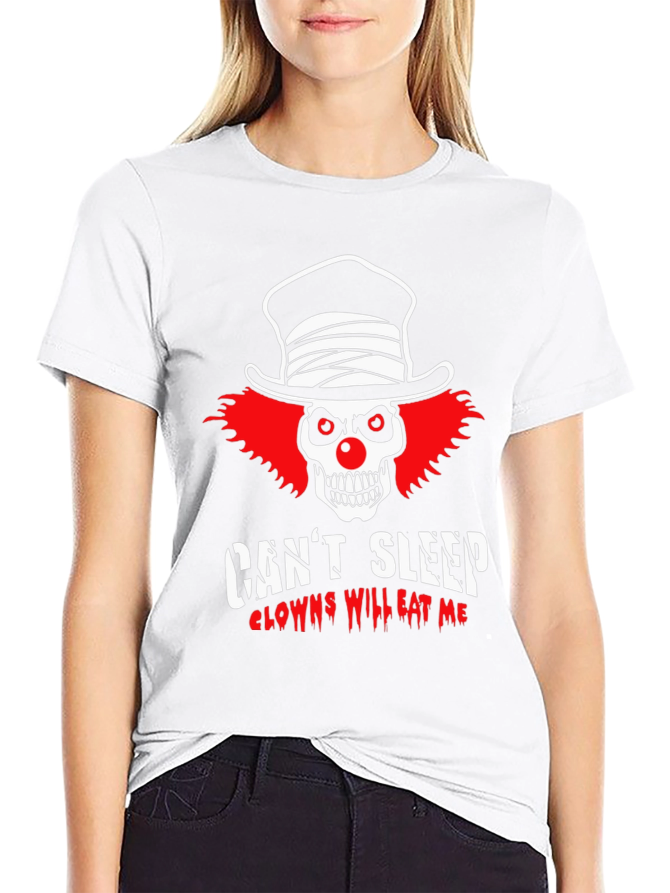 Clown Skull Graphic T-Shirt - Cant Sleep