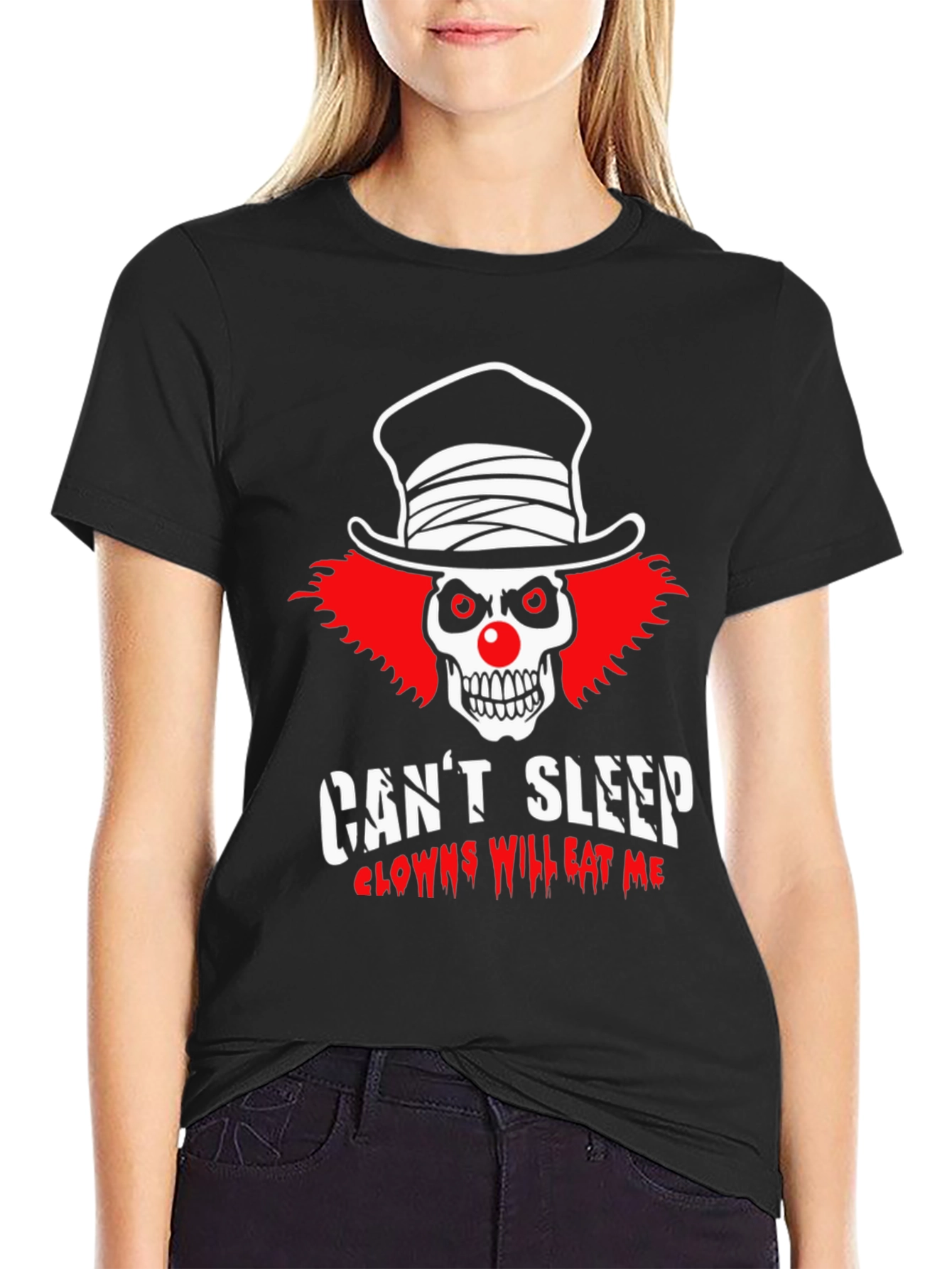 Clown Skull Graphic T-Shirt - Cant Sleep
