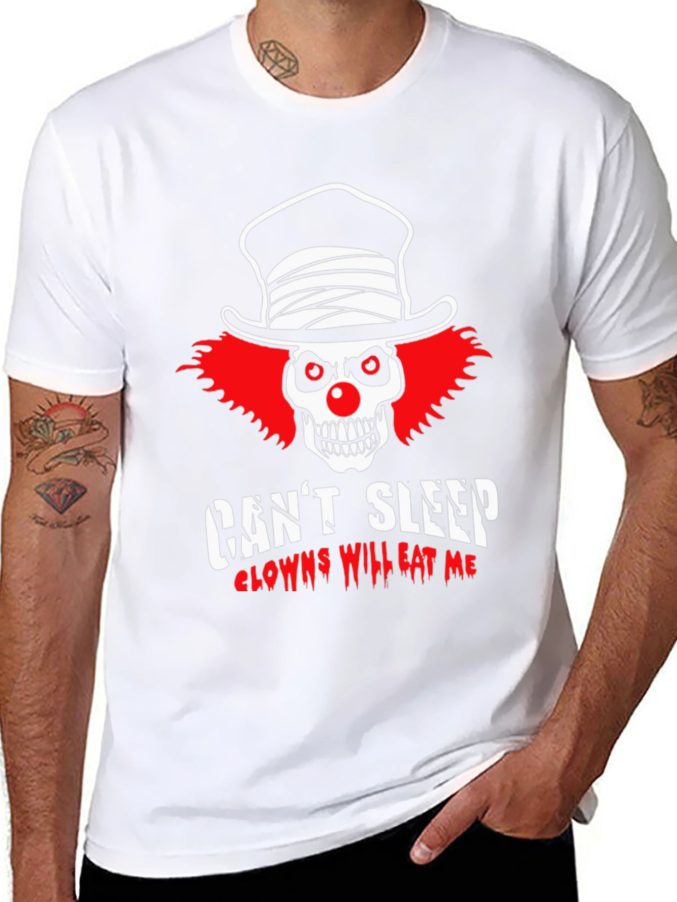 Clown Skull Graphic T-Shirt - Cant Sleep