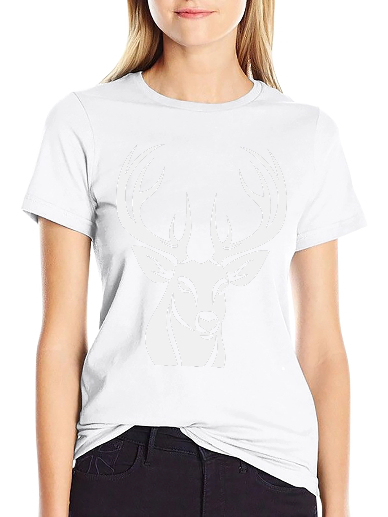 Deer Graphic Tee - Stylish Black Cotton Shirt