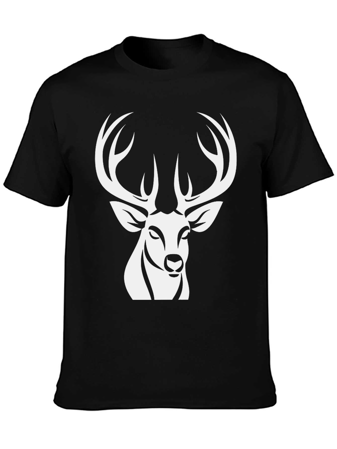 Deer Graphic Tee - Stylish Black Cotton Shirt