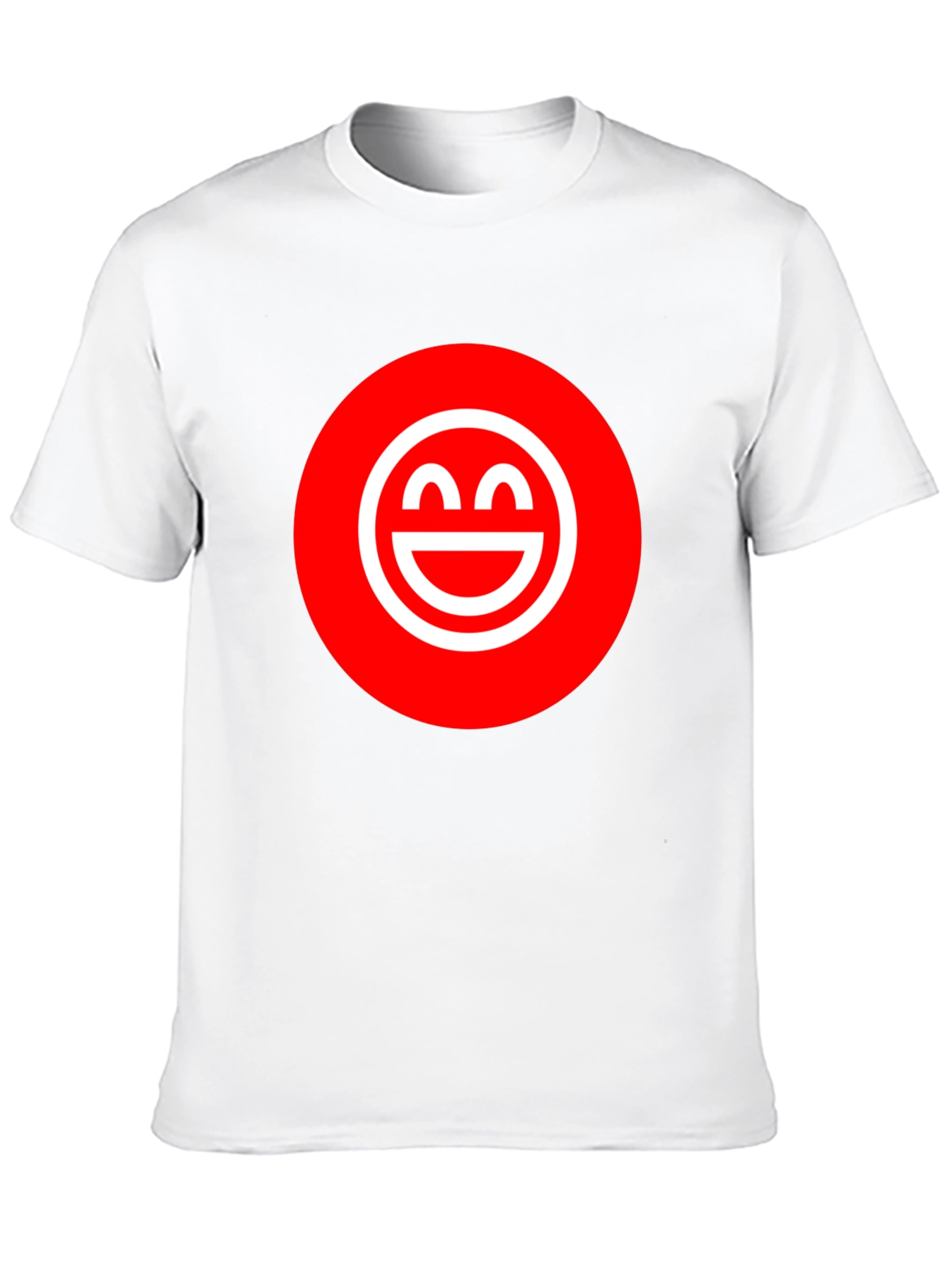 Smiley Face Graphic Tee - Red & White