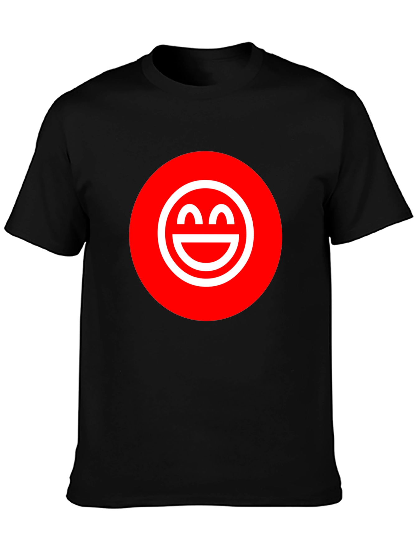 Smiley Face Graphic Tee - Red & White