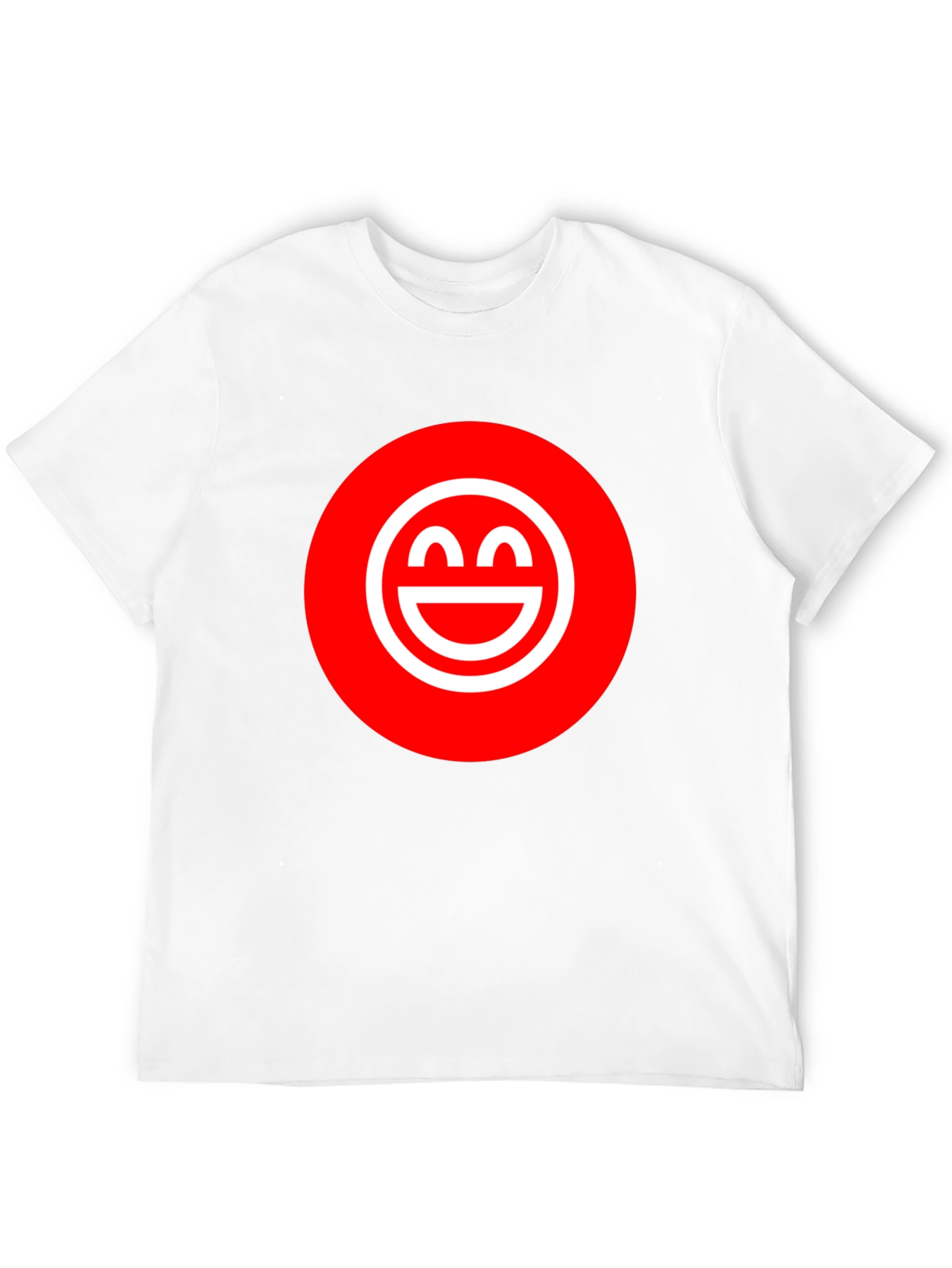Smiley Face Graphic Tee - Red & White