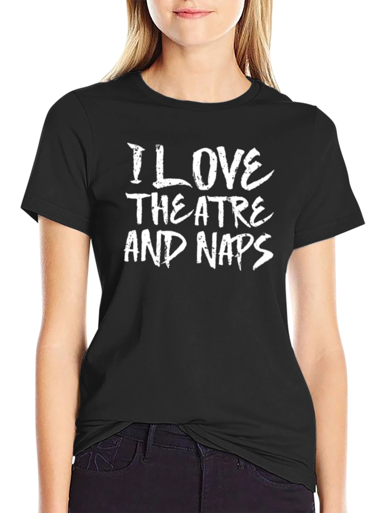 I Love Theatre and Naps Black T-Shirt