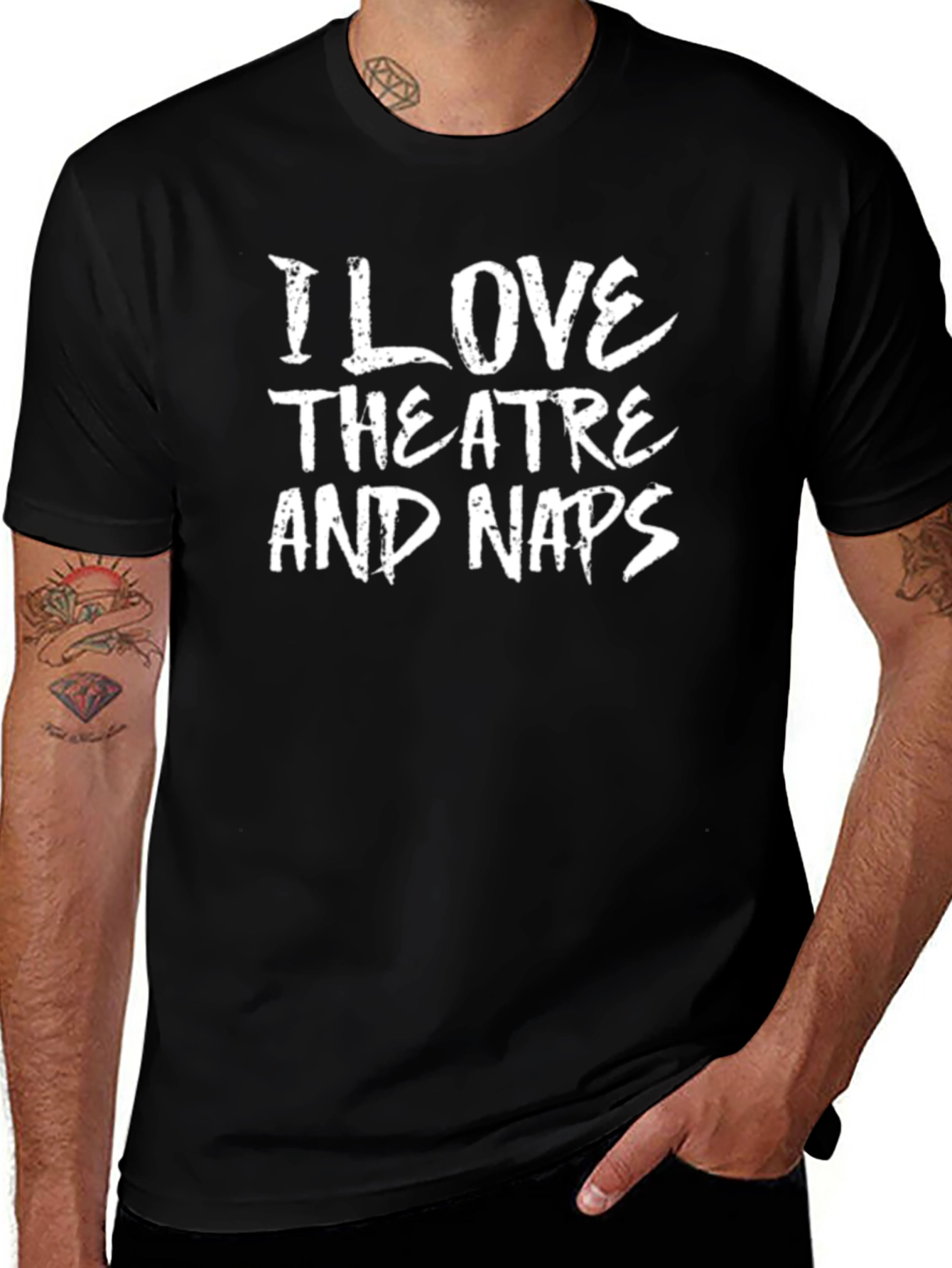 I Love Theatre and Naps Black T-Shirt