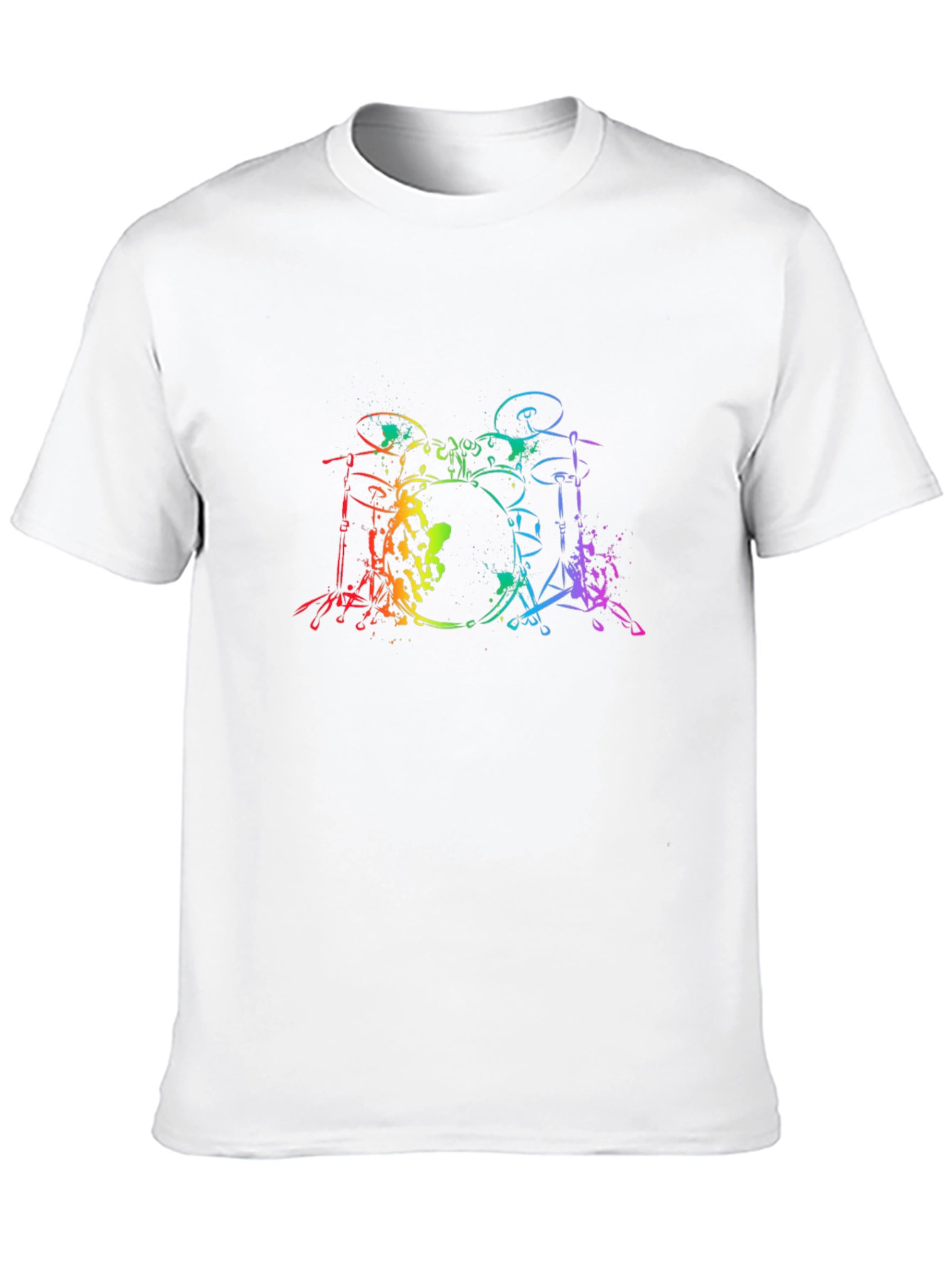 Rainbow Drum Set Graphic Tee - Musician T-Shirt