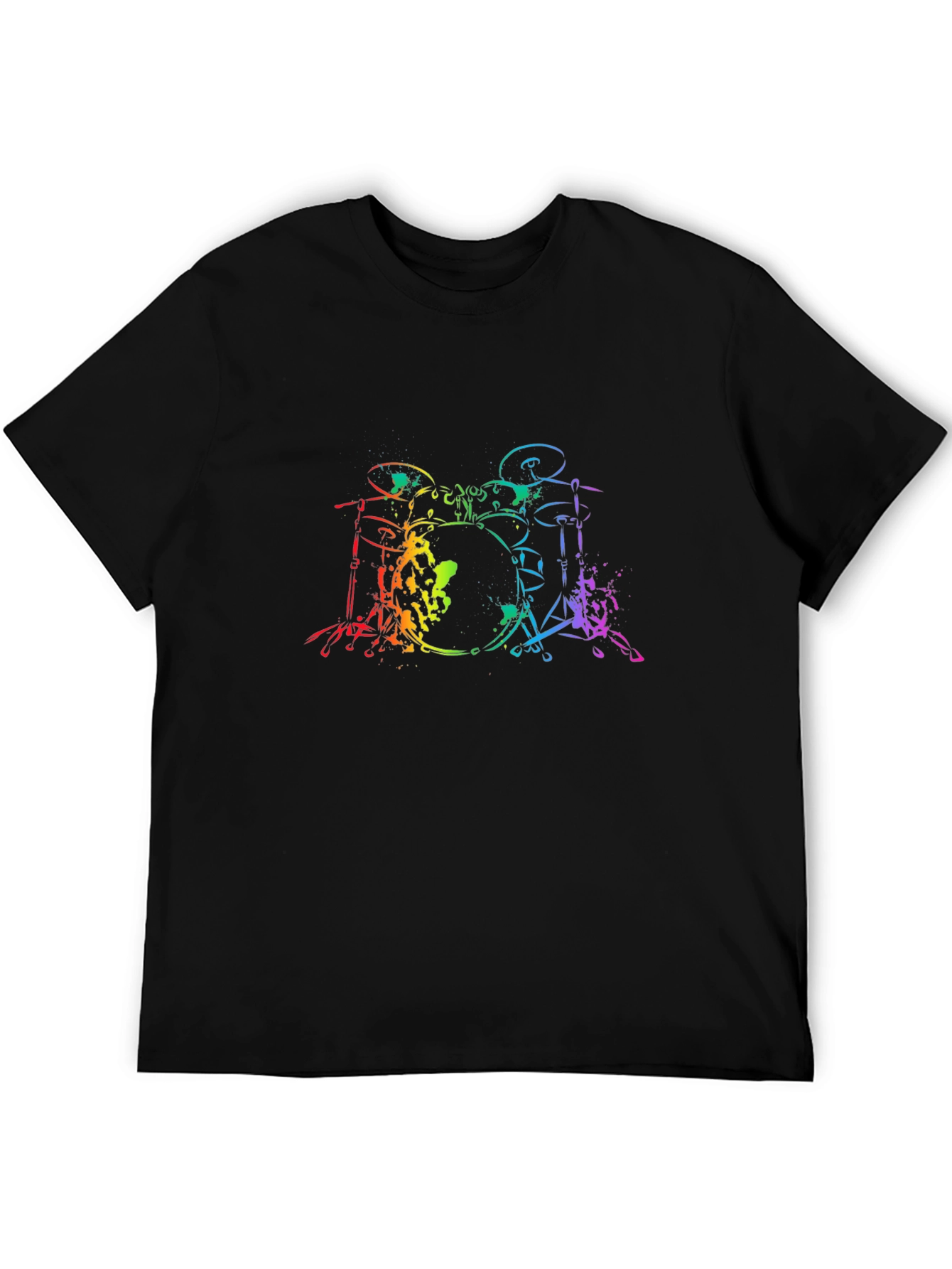 Rainbow Drum Set Graphic Tee - Musician T-Shirt
