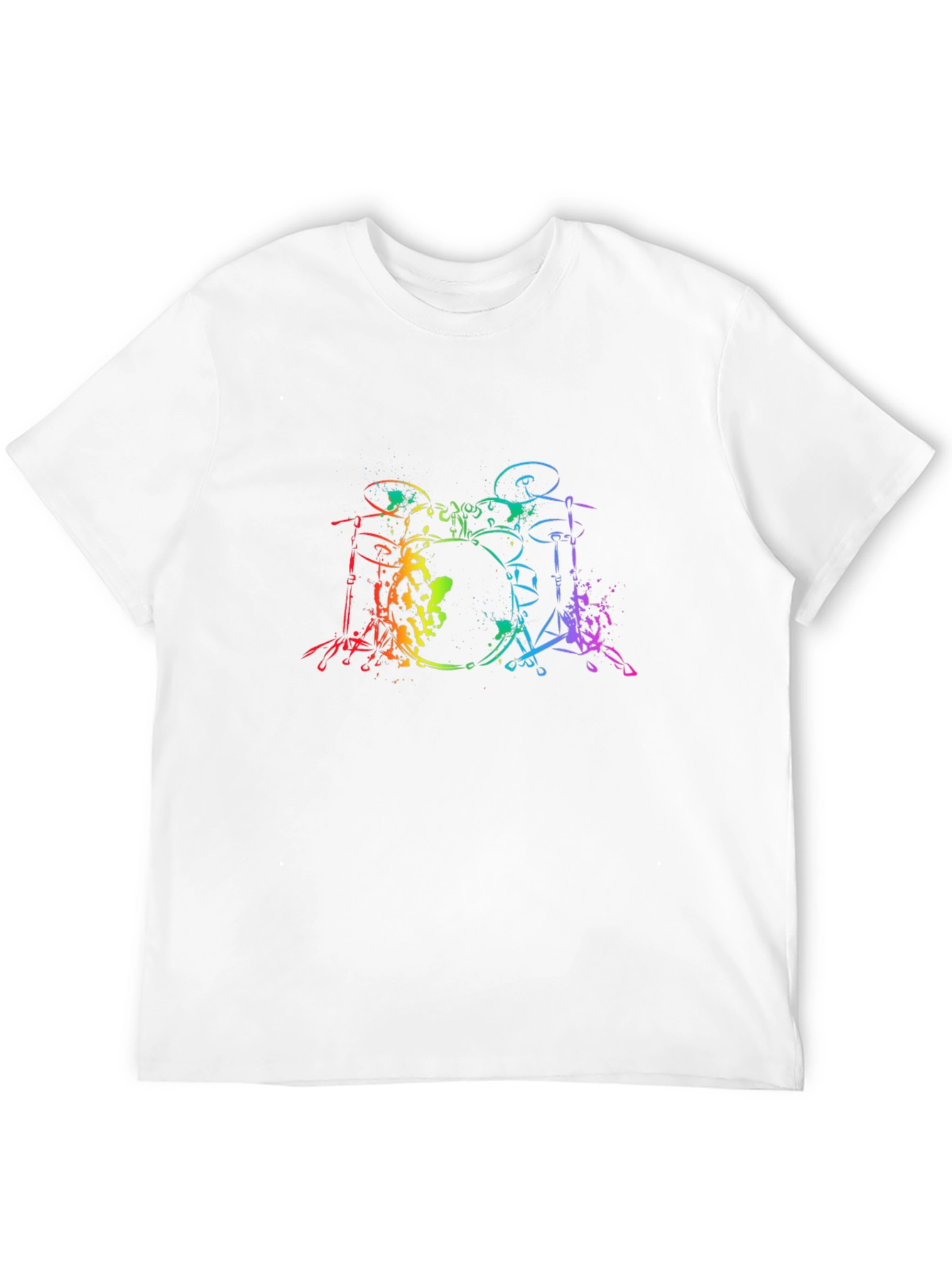Rainbow Drum Set Graphic Tee - Musician T-Shirt