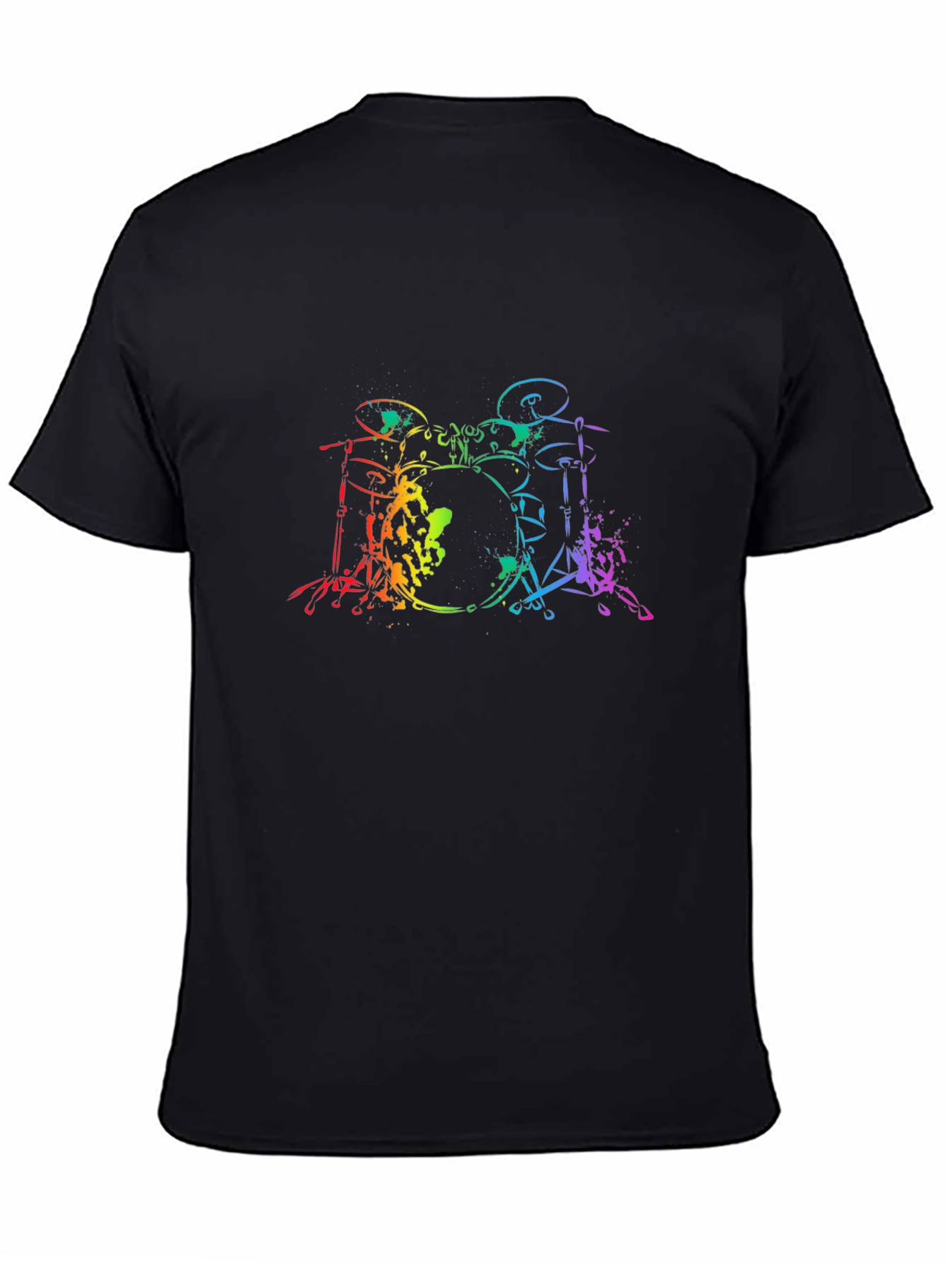 Rainbow Drum Set Graphic Tee - Musician T-Shirt