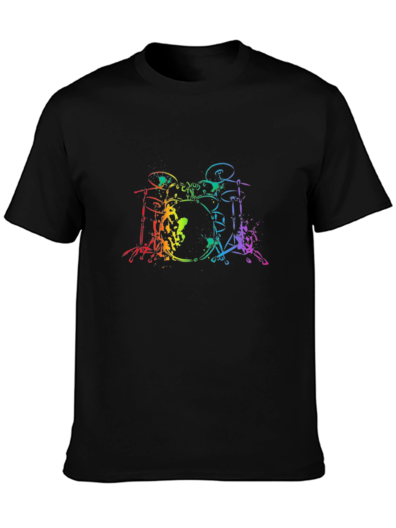 Rainbow Drum Set Graphic Tee - Musician T-Shirt