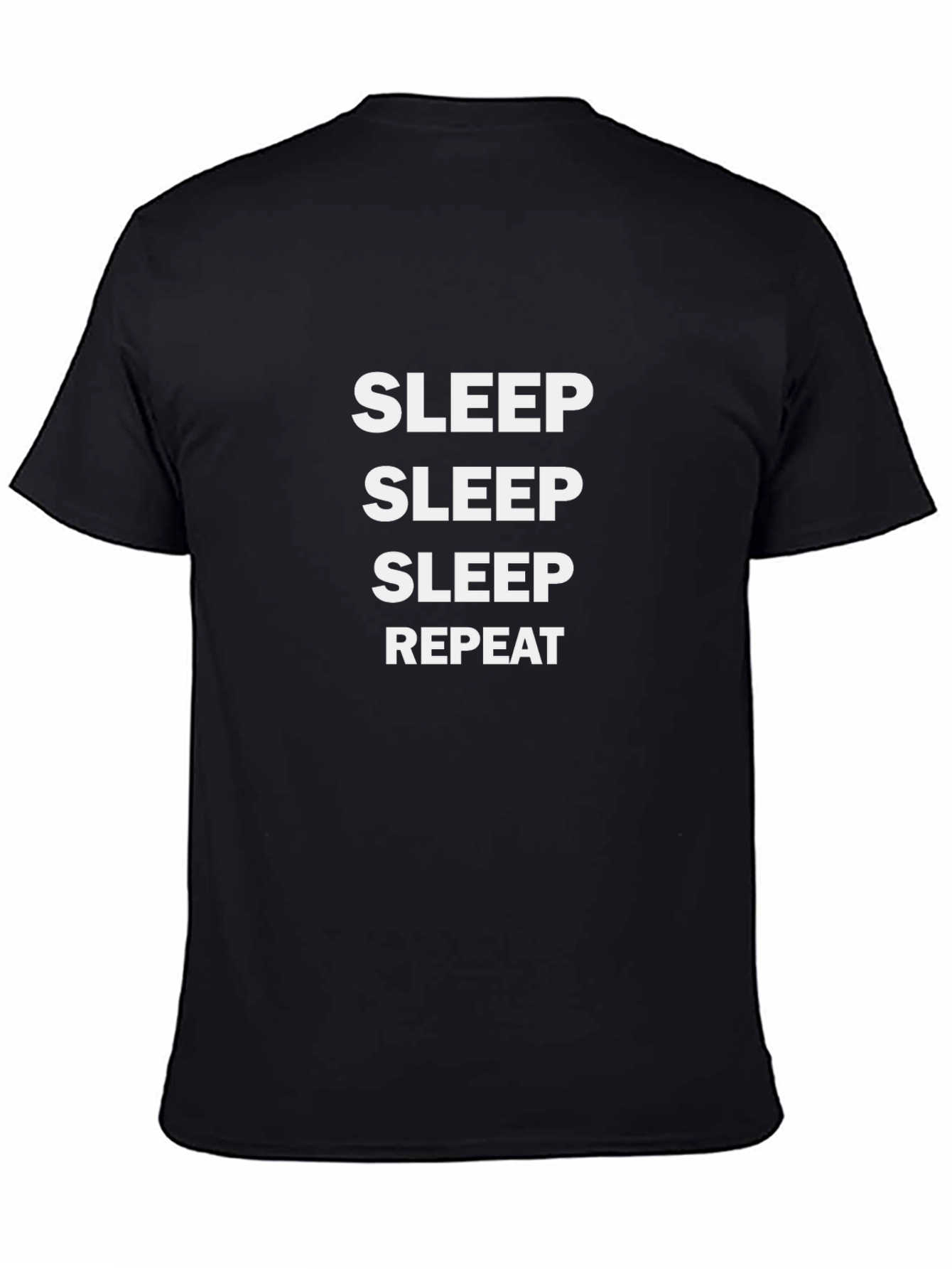 Sleep Repeat Graphic Tee - Black Cotton T-Shirt