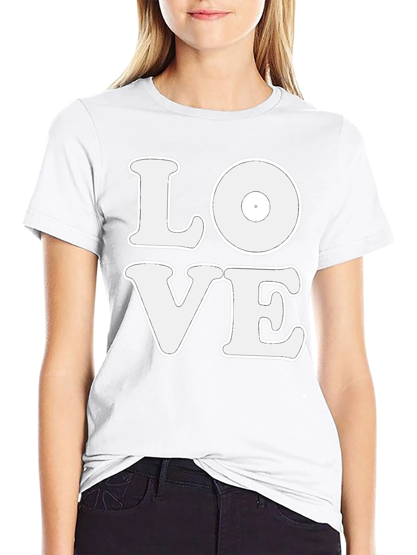 LOVE Vinyl Record Graphic Black T-Shirt