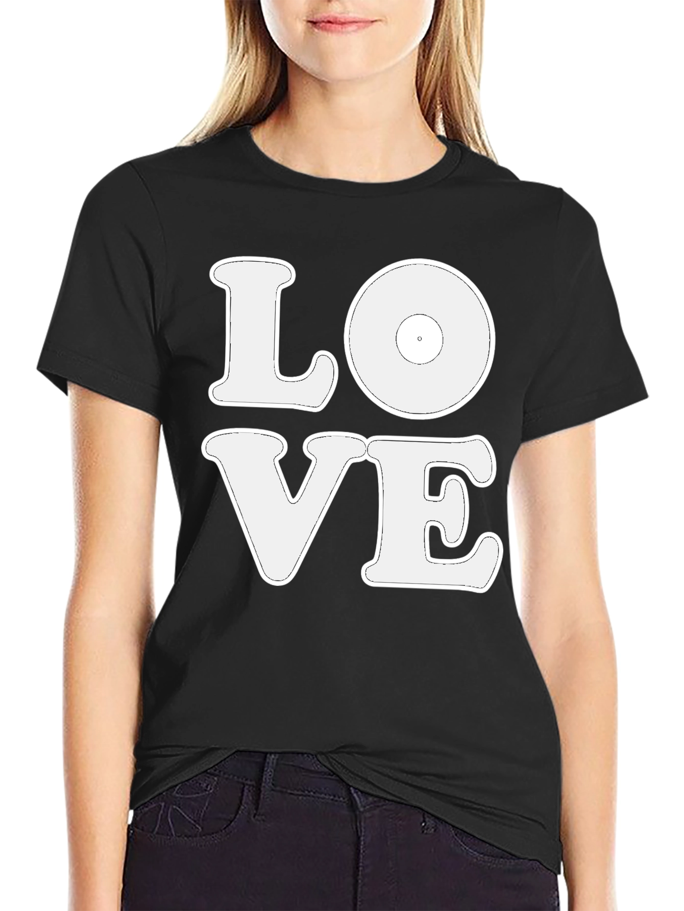 LOVE Vinyl Record Graphic Black T-Shirt
