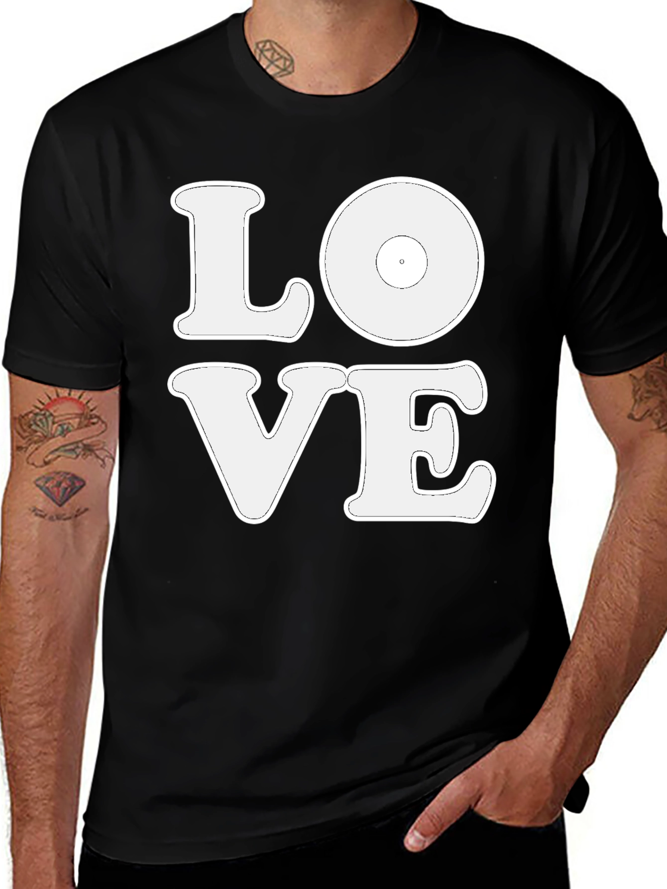 LOVE Vinyl Record Graphic Black T-Shirt