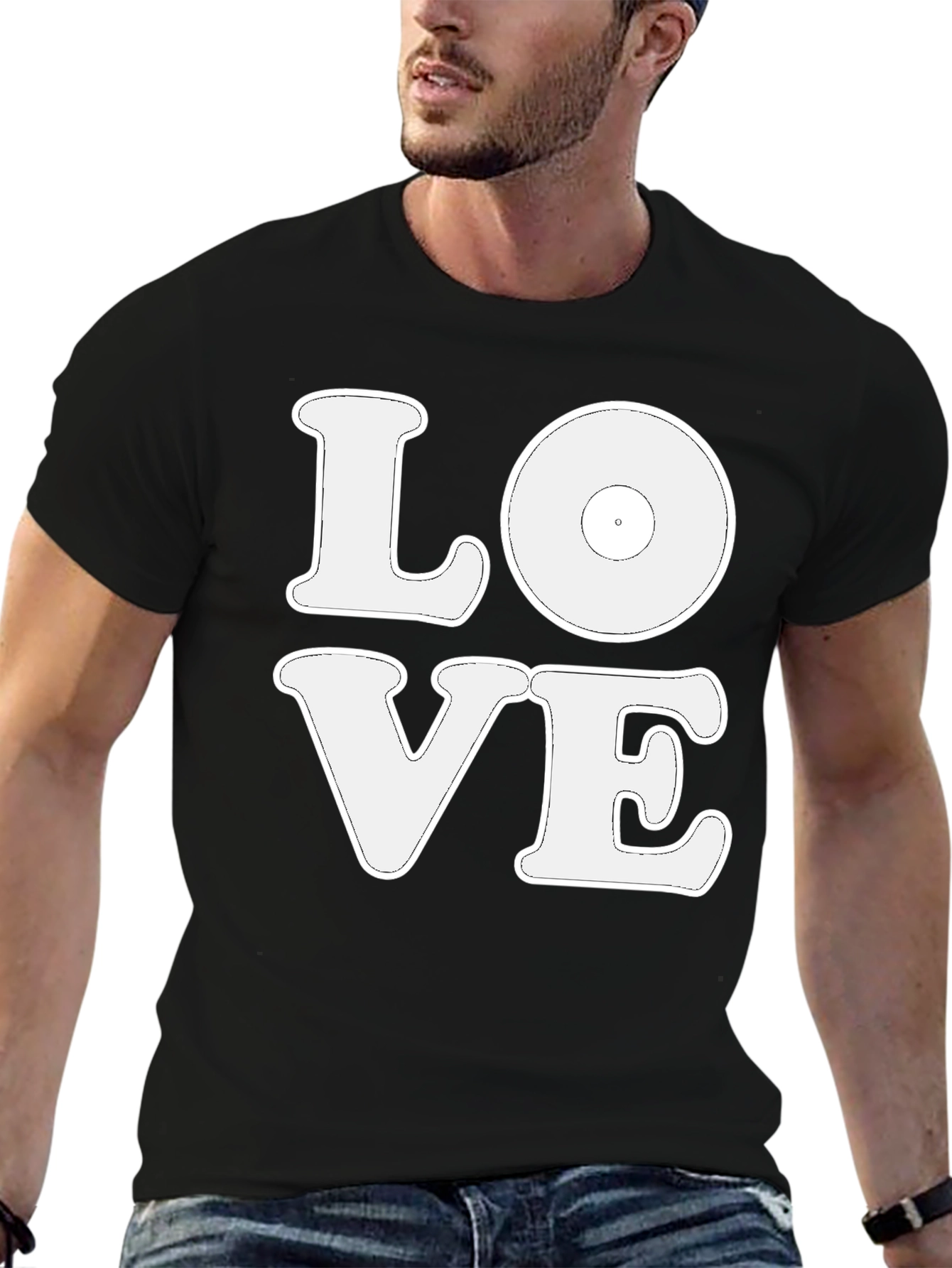 LOVE Vinyl Record Graphic Black T-Shirt