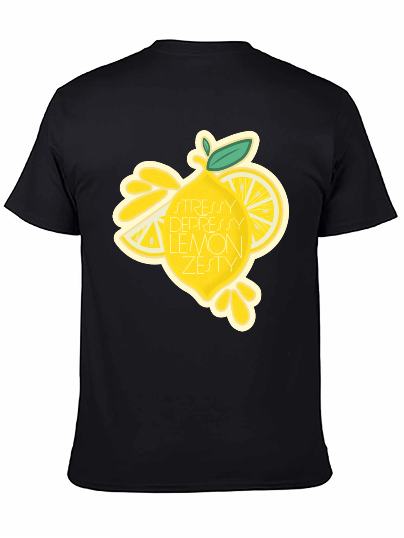 Stressy Depressy Lemon Zesty Black T-Shirt